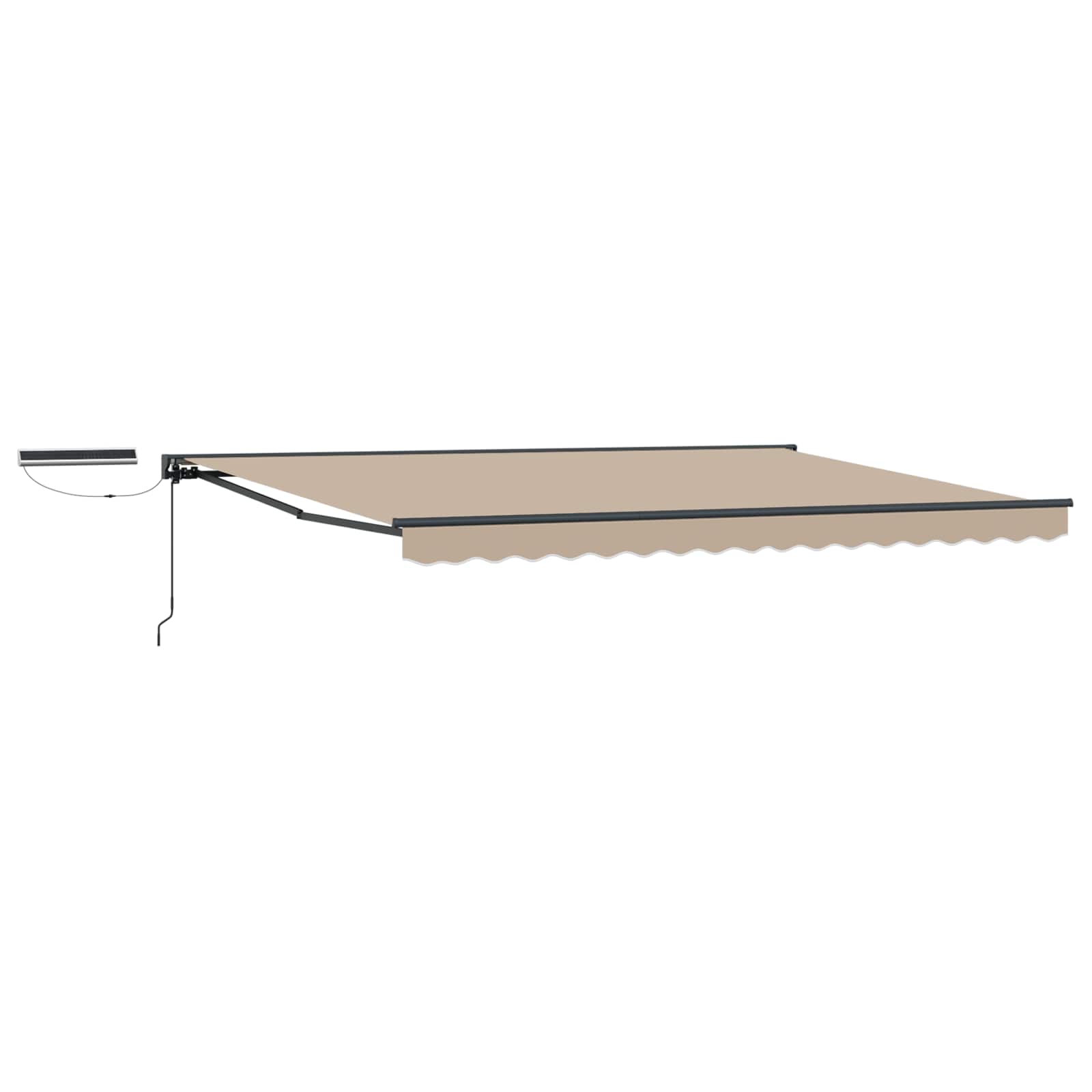 Tettuccio Elettrico Retrattile Beige e Antracite 4 x 2 m