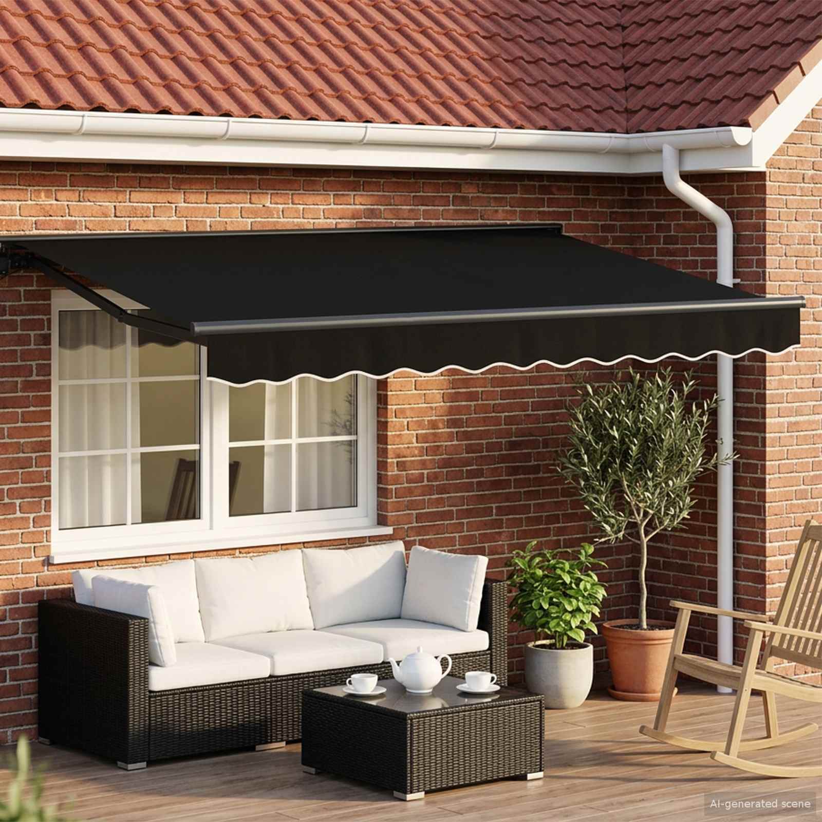 Tettuccio Elettrico Retrattile Nero e antracite 3 x 2,5 m