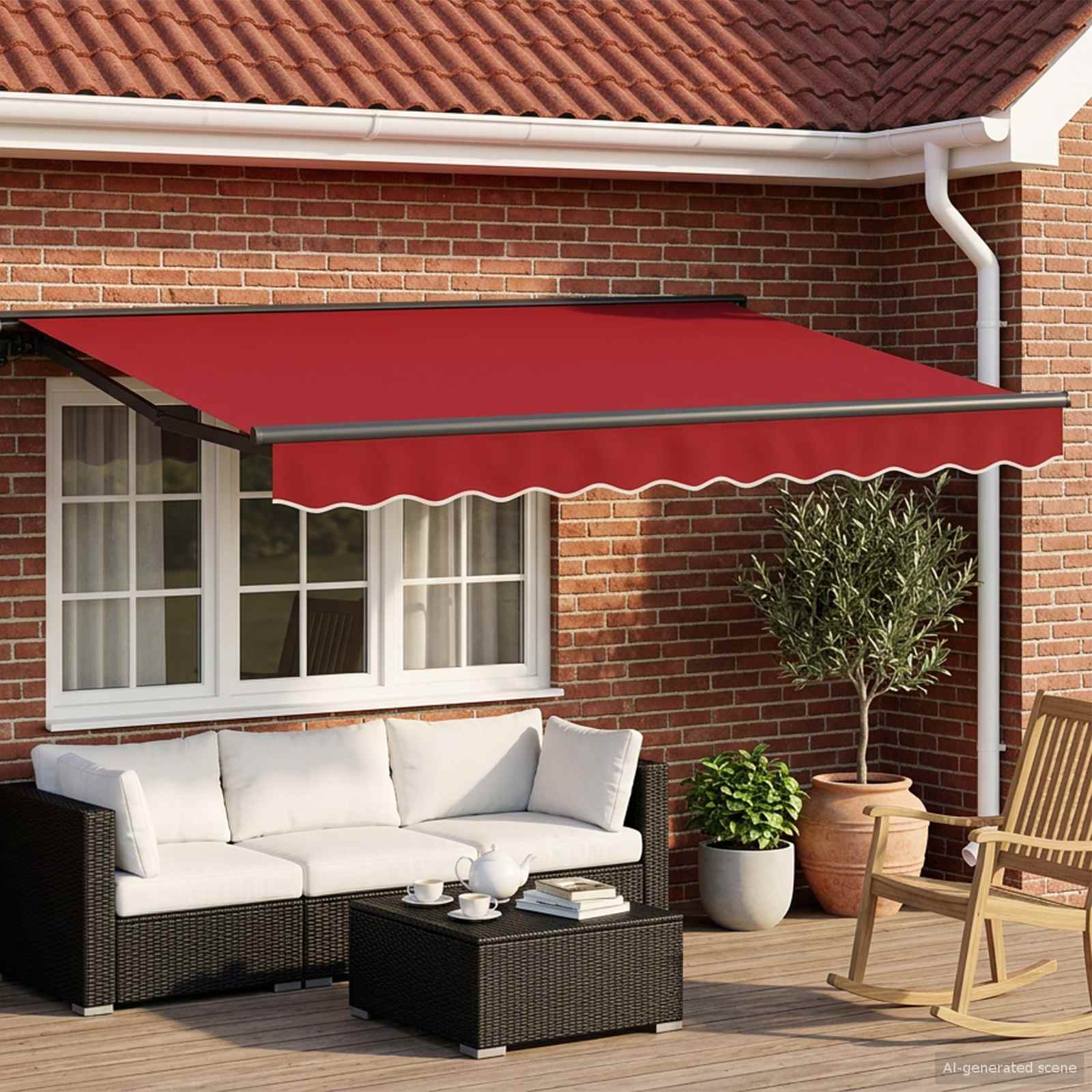 Tettuccio Elettrico Retrattile Rosso e Antracite 3 x 2,5 m