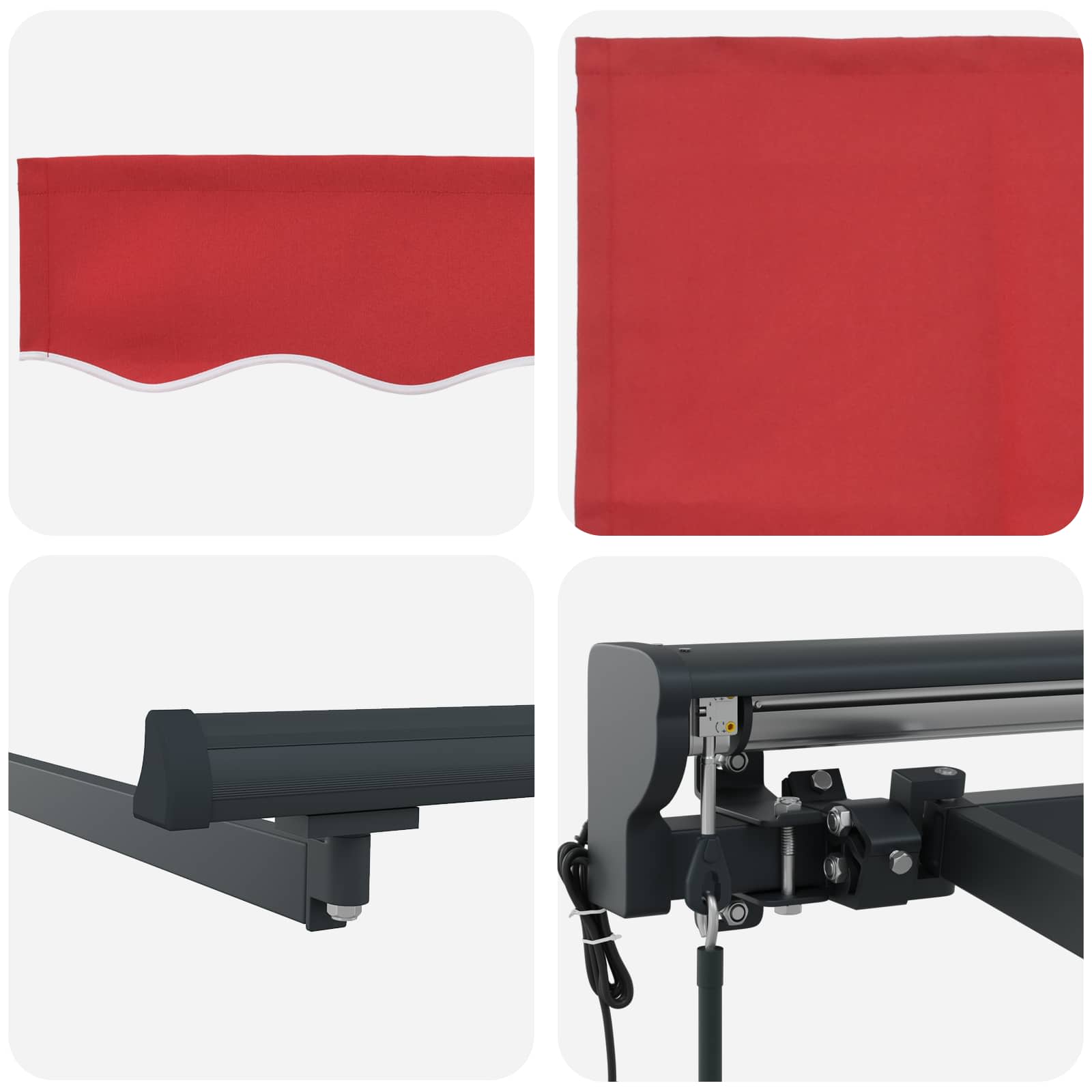 Tettuccio Elettrico Retrattile Rosso e Antracite 3 x 2,5 m
