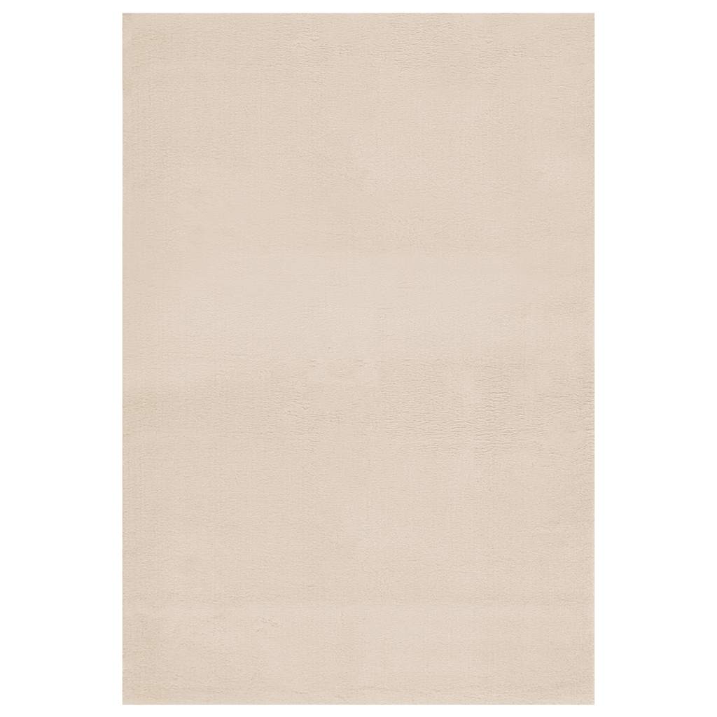 Tappeto Lavabile Soffice Pelo Corto 160x230cm Antiscivolo Beige