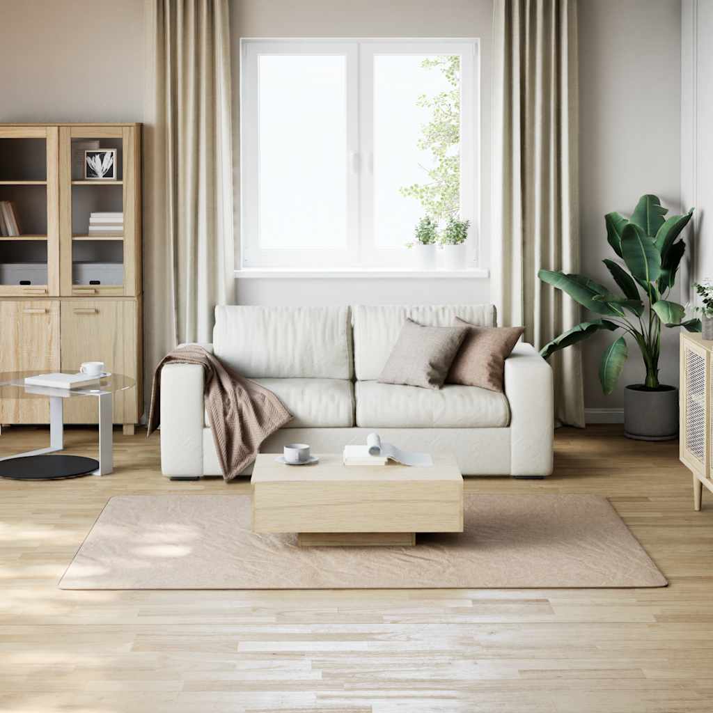 Tappeto Lavabile Soffice Pelo Corto 160x230cm Antiscivolo Beige