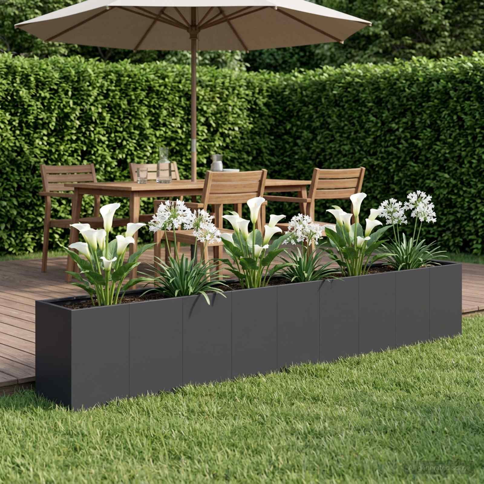 Vaso da giardino Nero 360 x 40 x 60 cm