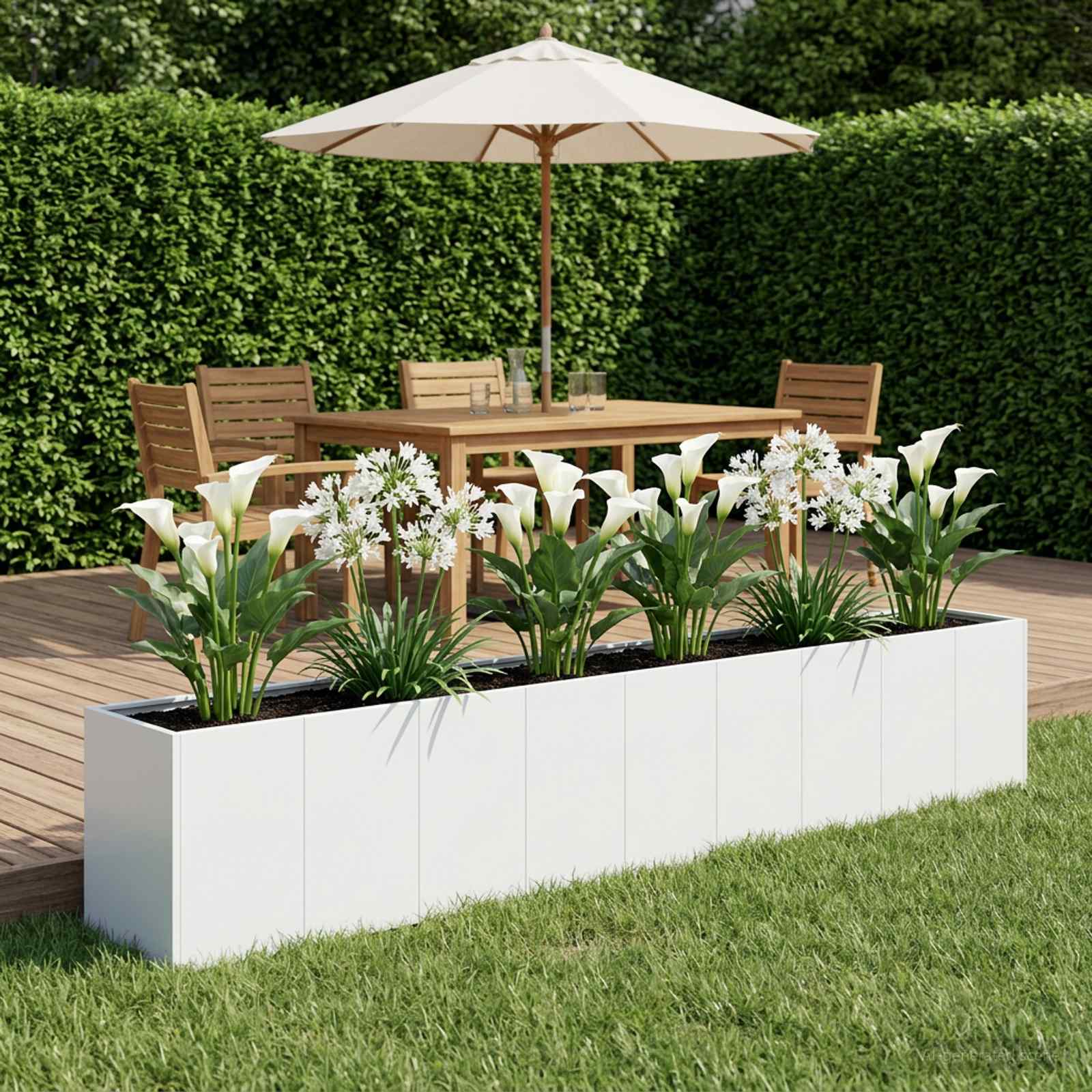 Vaso da giardino Bianco 360 x 40 x 60 cm