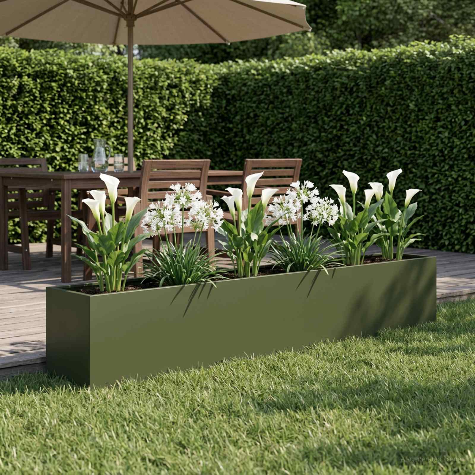 Vaso da giardino Verde Oliva 360 x 40 x 60 cm