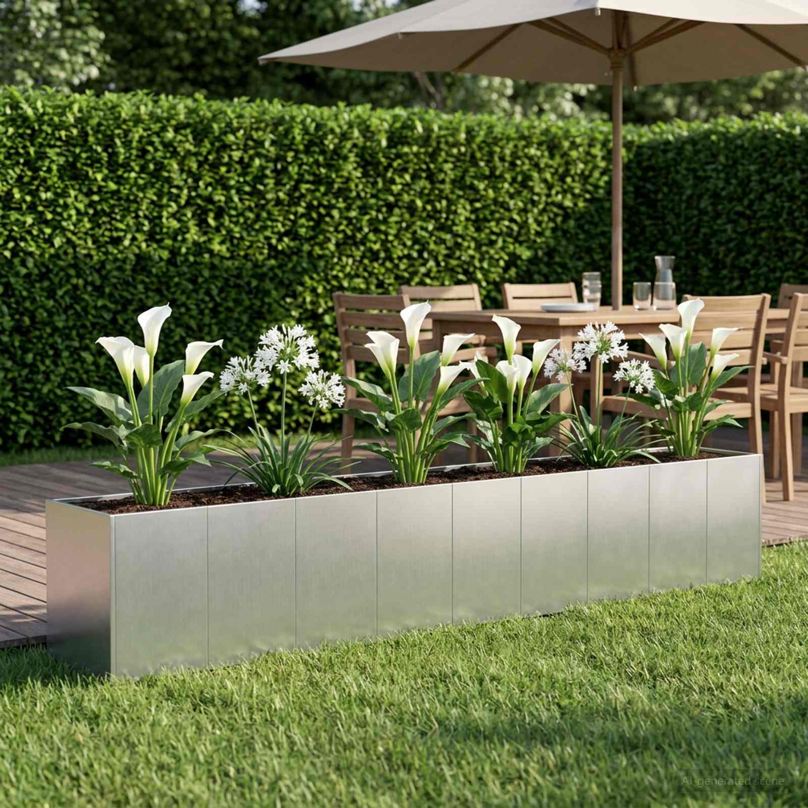Vaso da giardino Argento 360 x 40 x 60 cm Acciaio zincato