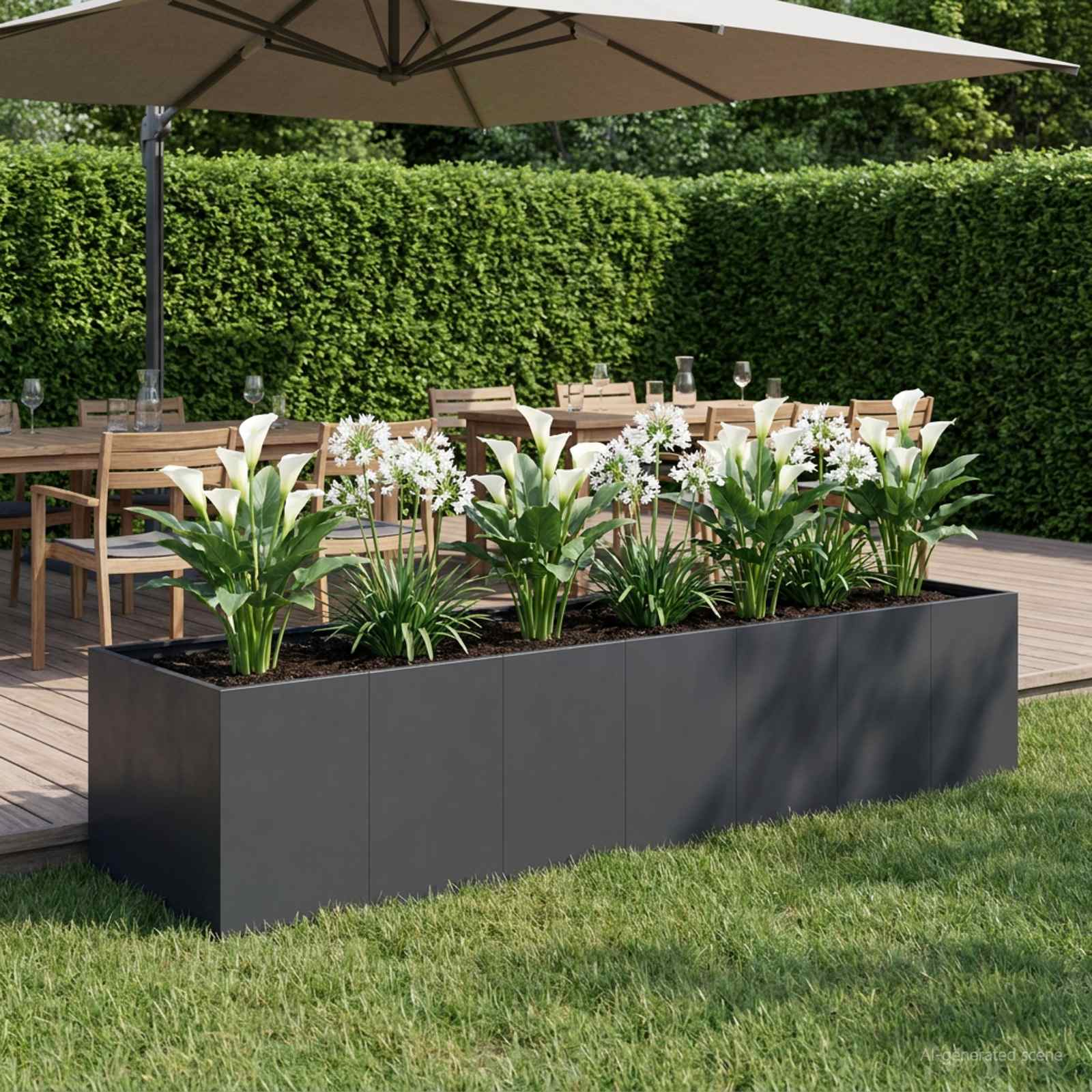 Vaso da giardino Nero 280 x 80 x 60 cm
