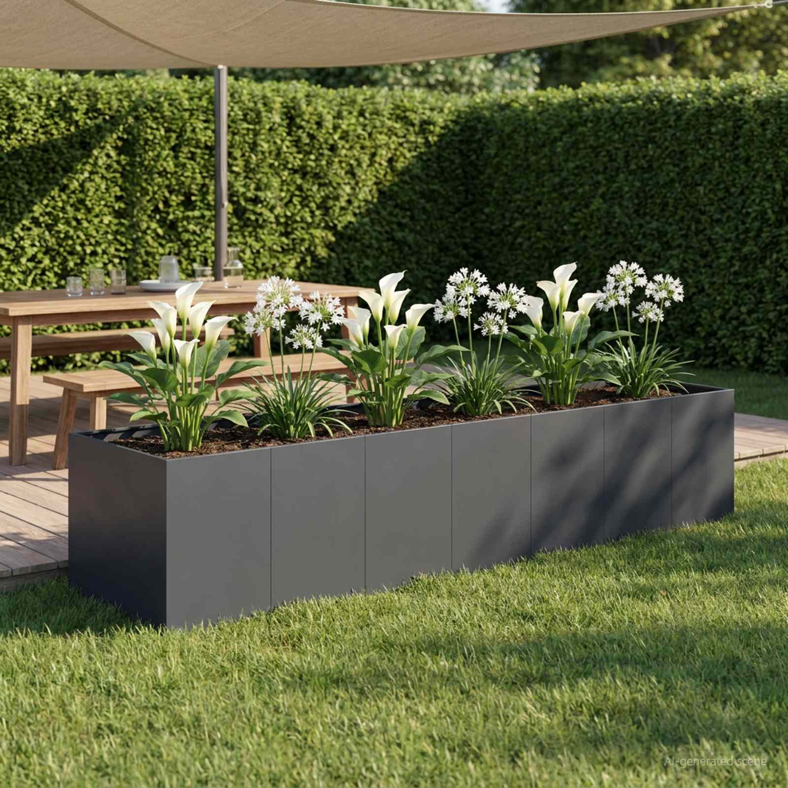 Vaso da giardino Antracite 280 x 80 x 60 cm