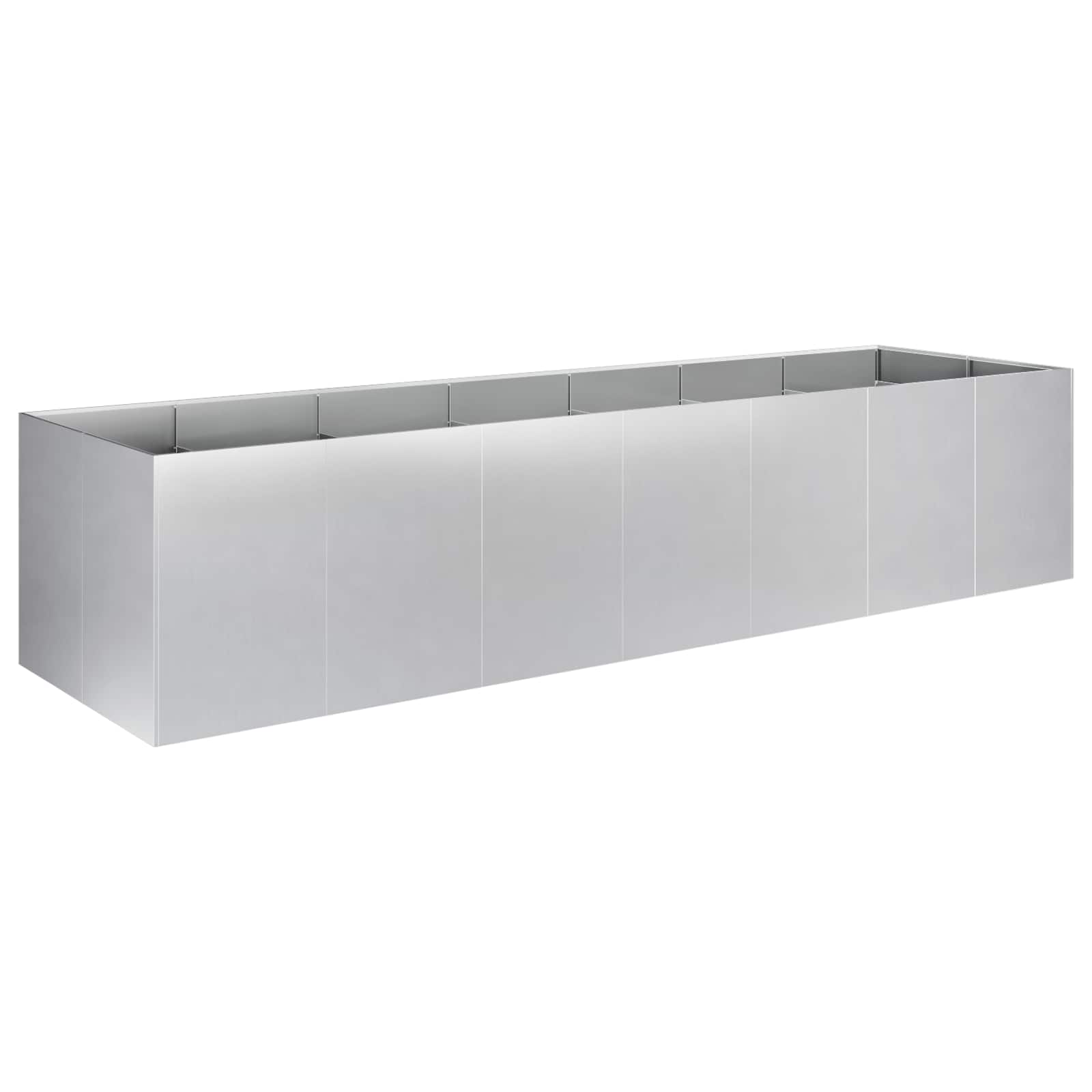 Vaso da giardino Argento 280 x 80 x 60 cm Acciaio zincato