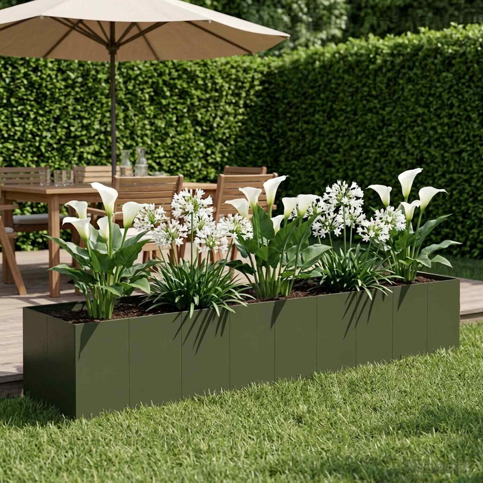 Vaso da giardino Verde Oliva 360 x 80 x 60 cm