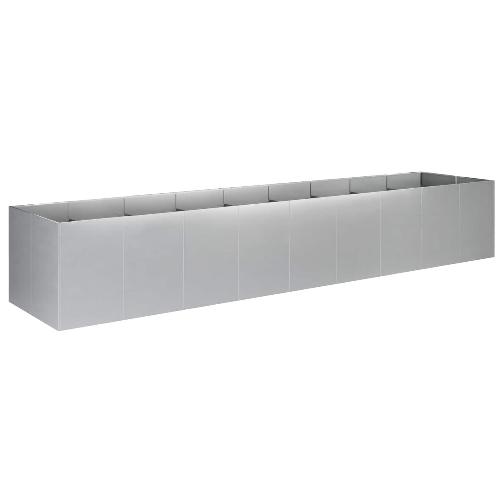 Vaso da giardino Argento 360 x 80 x 60 cm Acciaio zincato