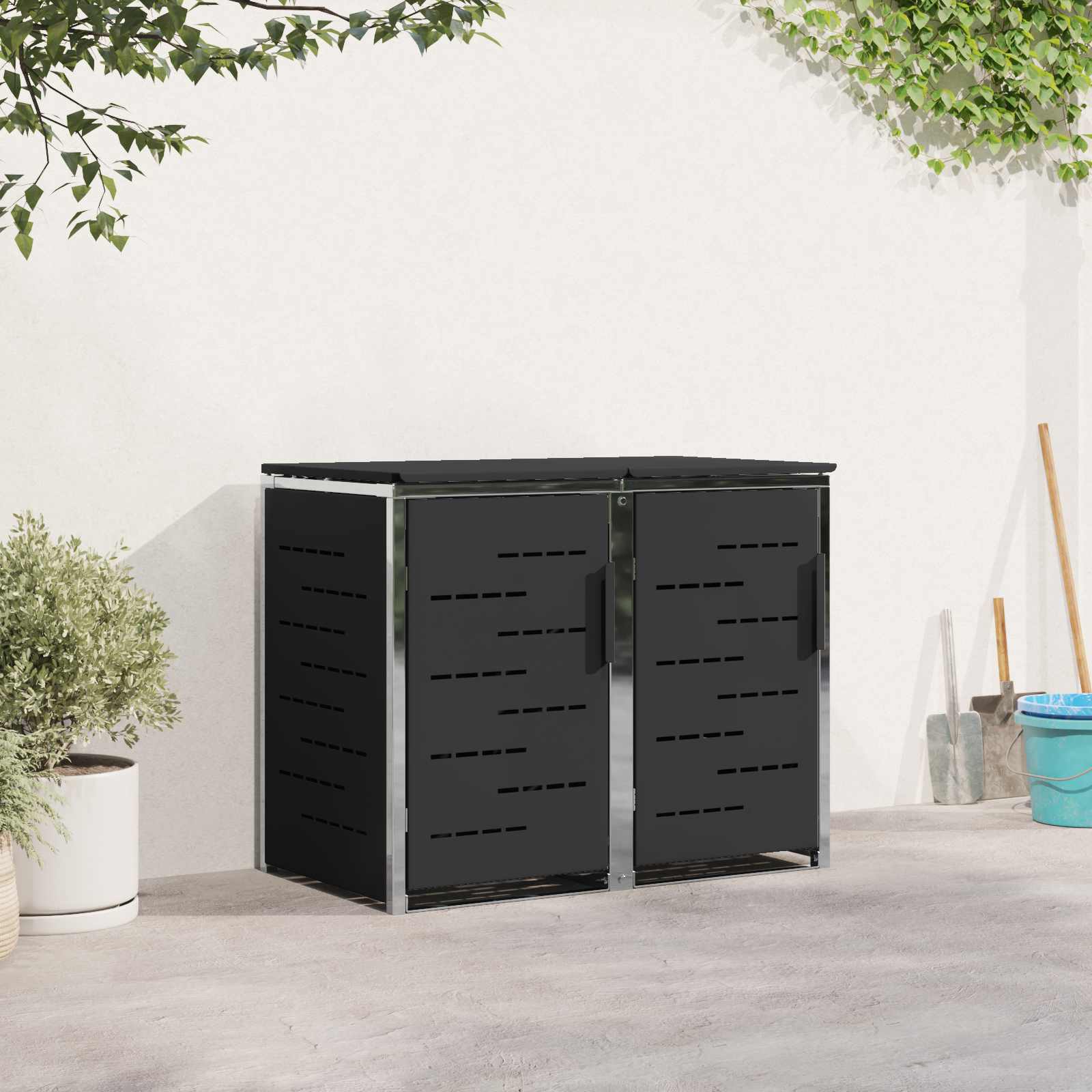 Stoccaggio contenitore a ruote for 2 Bins 240L Acciaio Inox