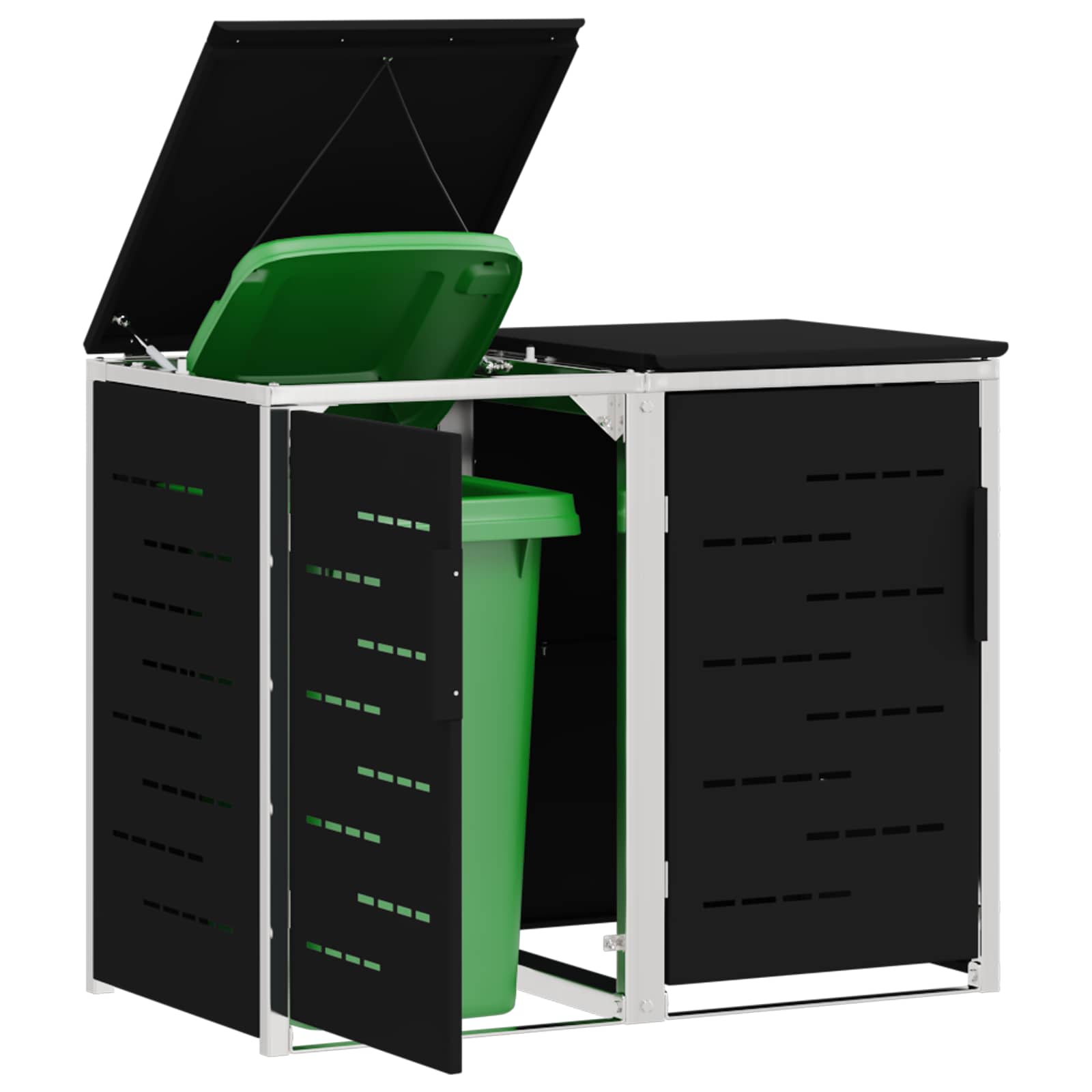 Stoccaggio contenitore a ruote for 2 Bins 240L Acciaio Inox