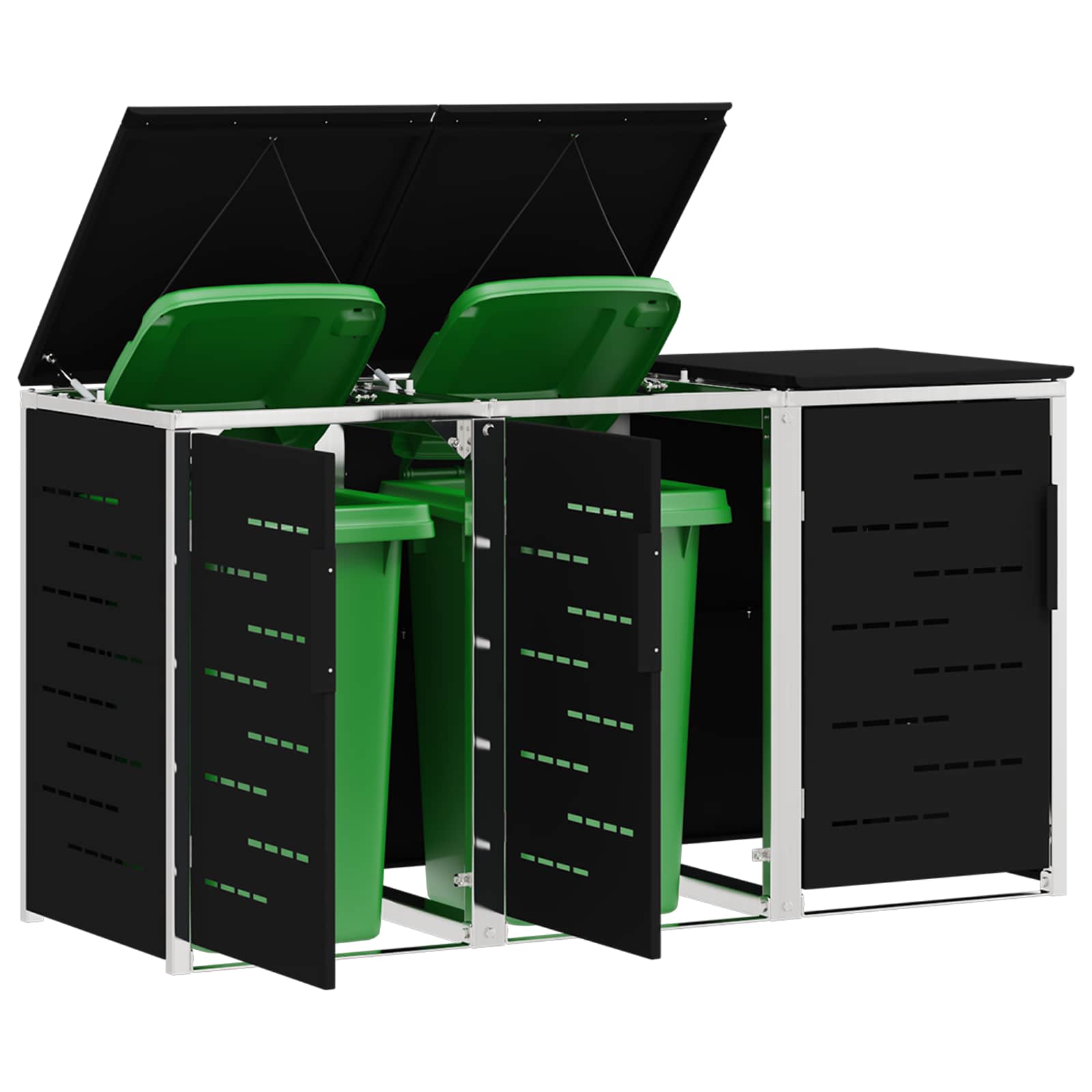 Stoccaggio contenitore a ruote for 3 Bins 240L Acciaio Inox