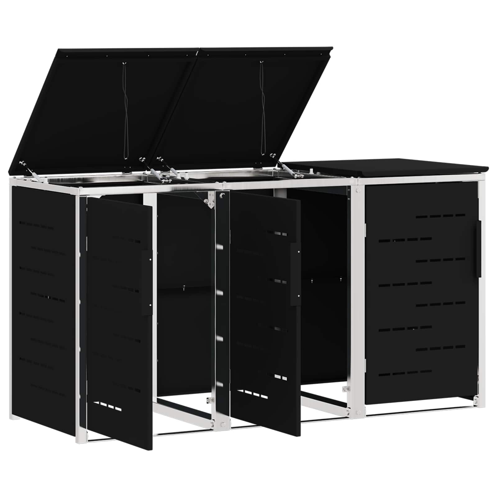 Stoccaggio contenitore a ruote for 3 Bins 240L Acciaio Inox