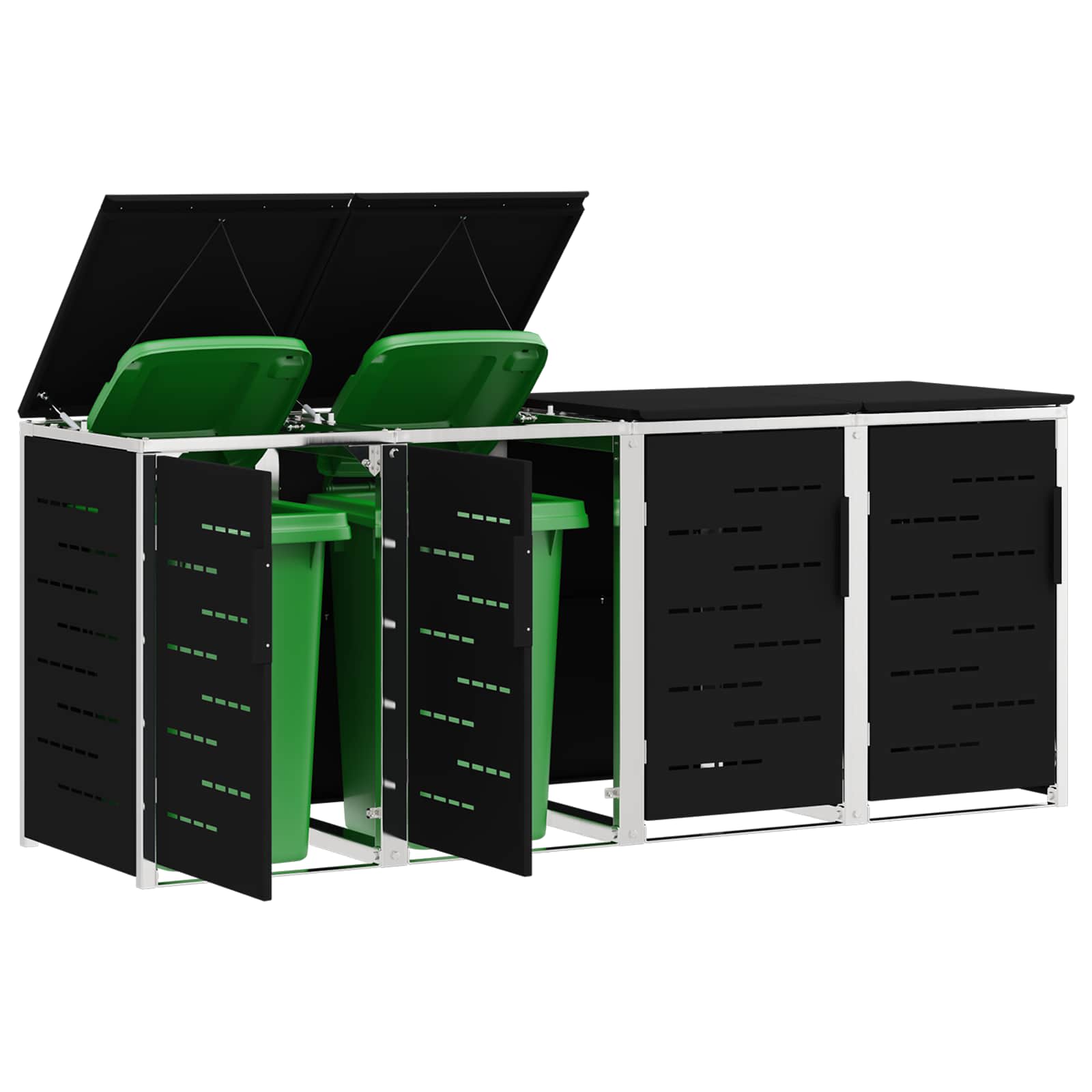 Stoccaggio contenitore a ruote for 4 Bins 240L Acciaio Inox