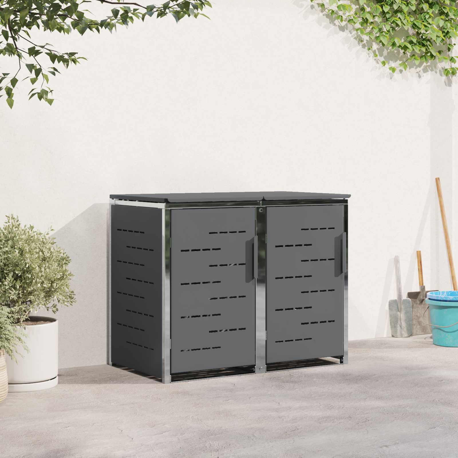 Stoccaggio contenitore a ruote for 2 Bins 240L Acciaio Inox