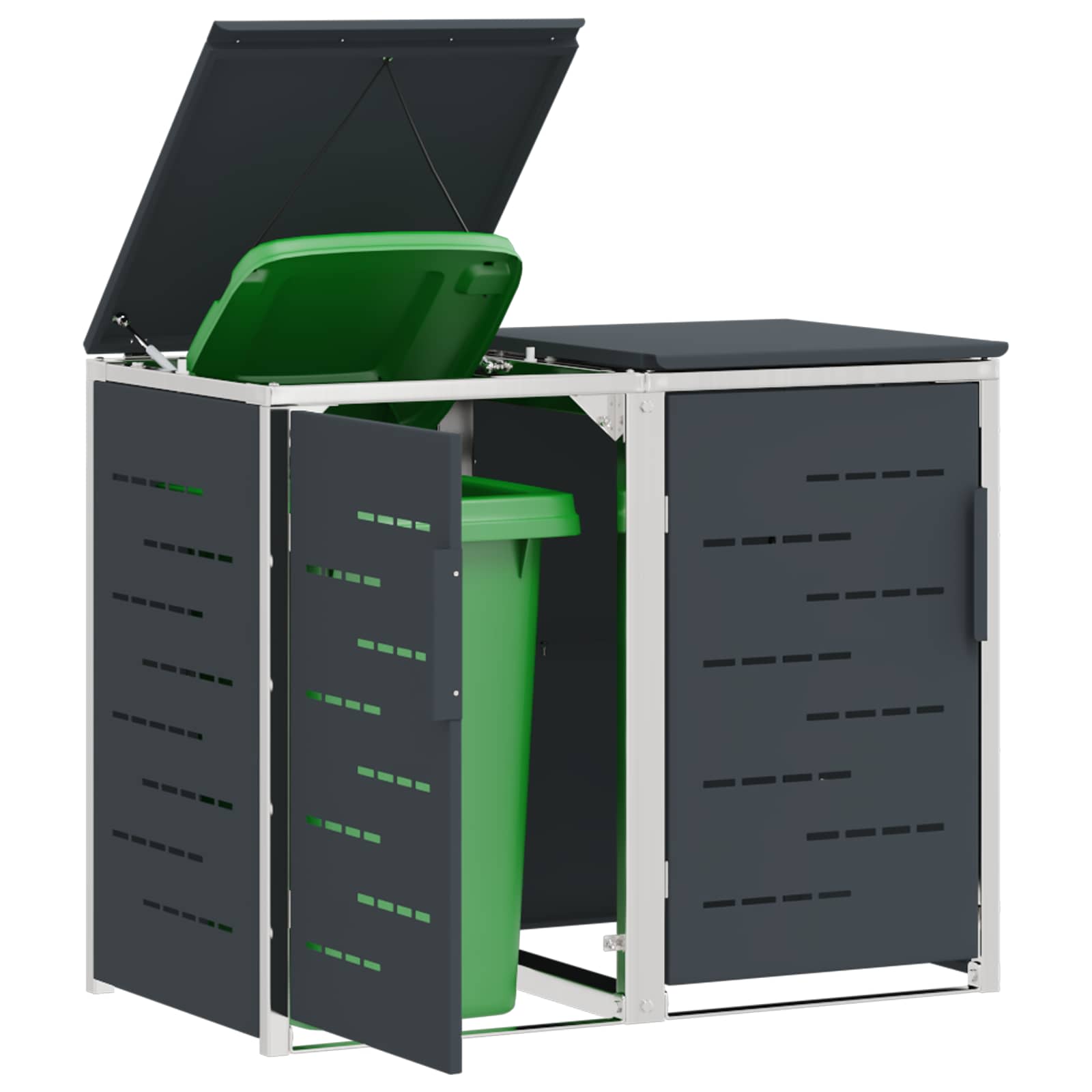 Stoccaggio contenitore a ruote for 2 Bins 240L Acciaio Inox