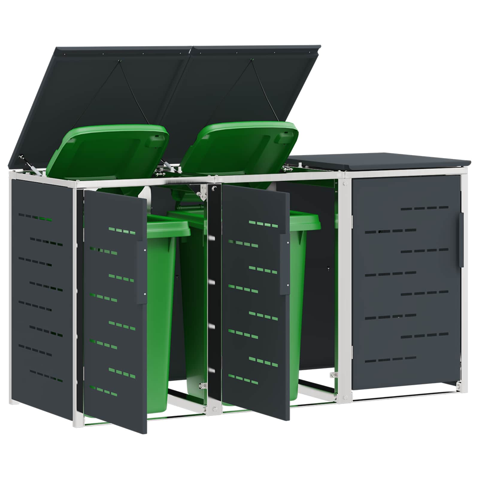 Stoccaggio contenitore a ruote for 3 Bins 240L Acciaio Inox