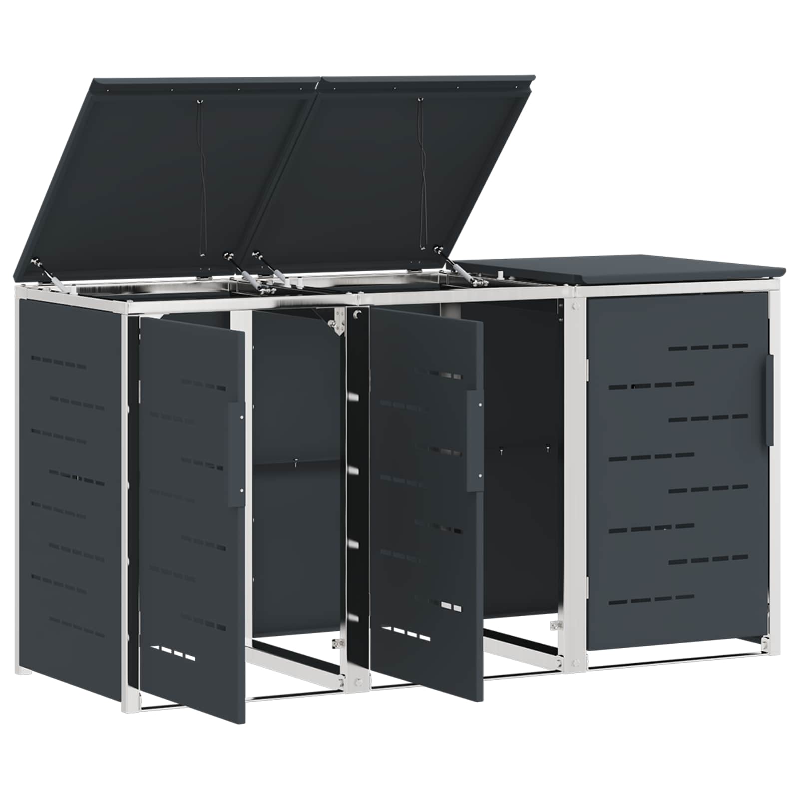 Stoccaggio contenitore a ruote for 3 Bins 240L Acciaio Inox