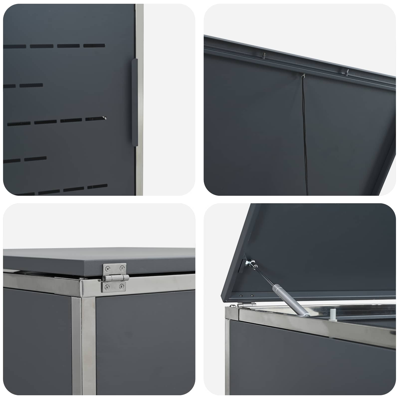 Stoccaggio contenitore a ruote for 4 Bins 240L Acciaio Inox