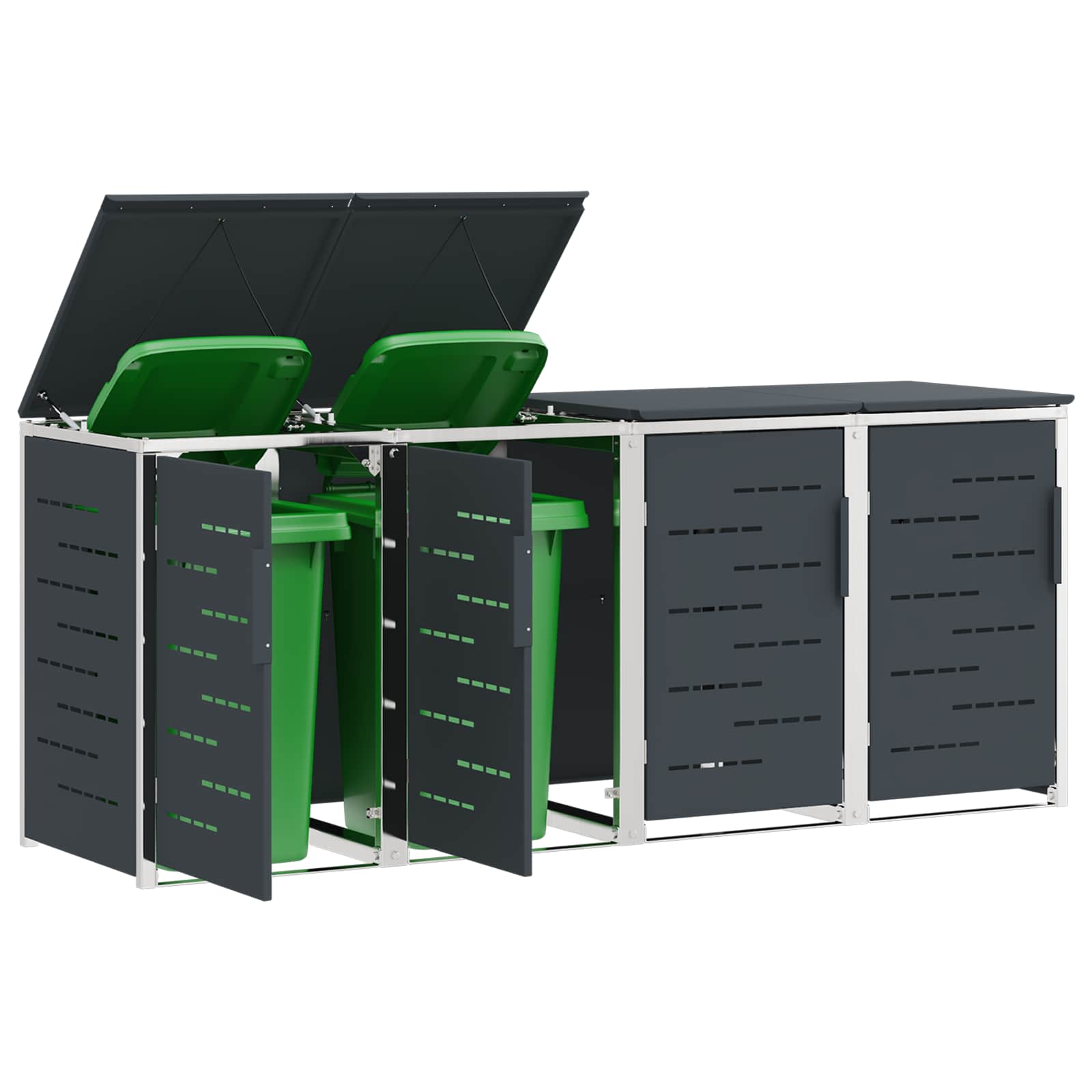 Stoccaggio contenitore a ruote for 4 Bins 240L Acciaio Inox