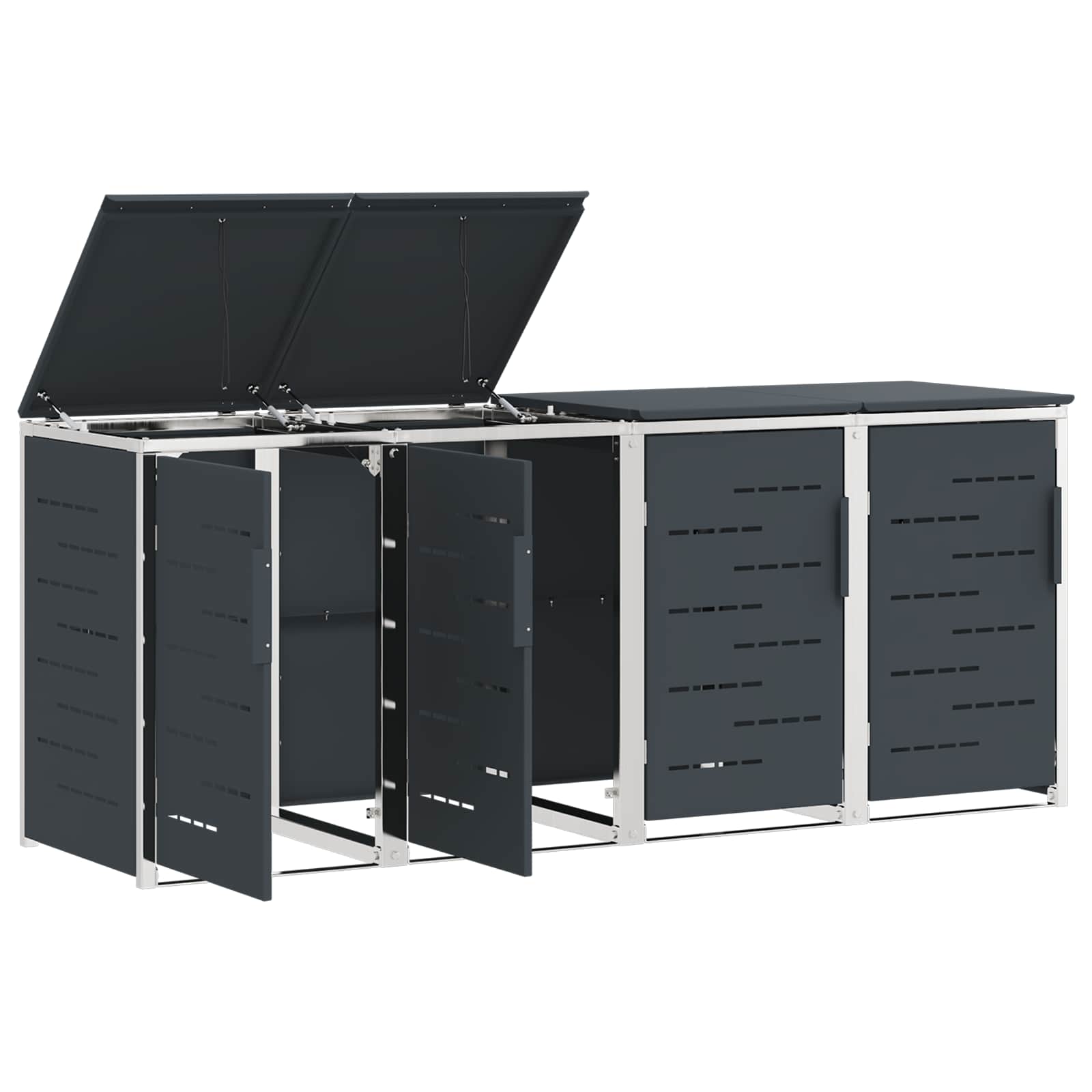 Stoccaggio contenitore a ruote for 4 Bins 240L Acciaio Inox