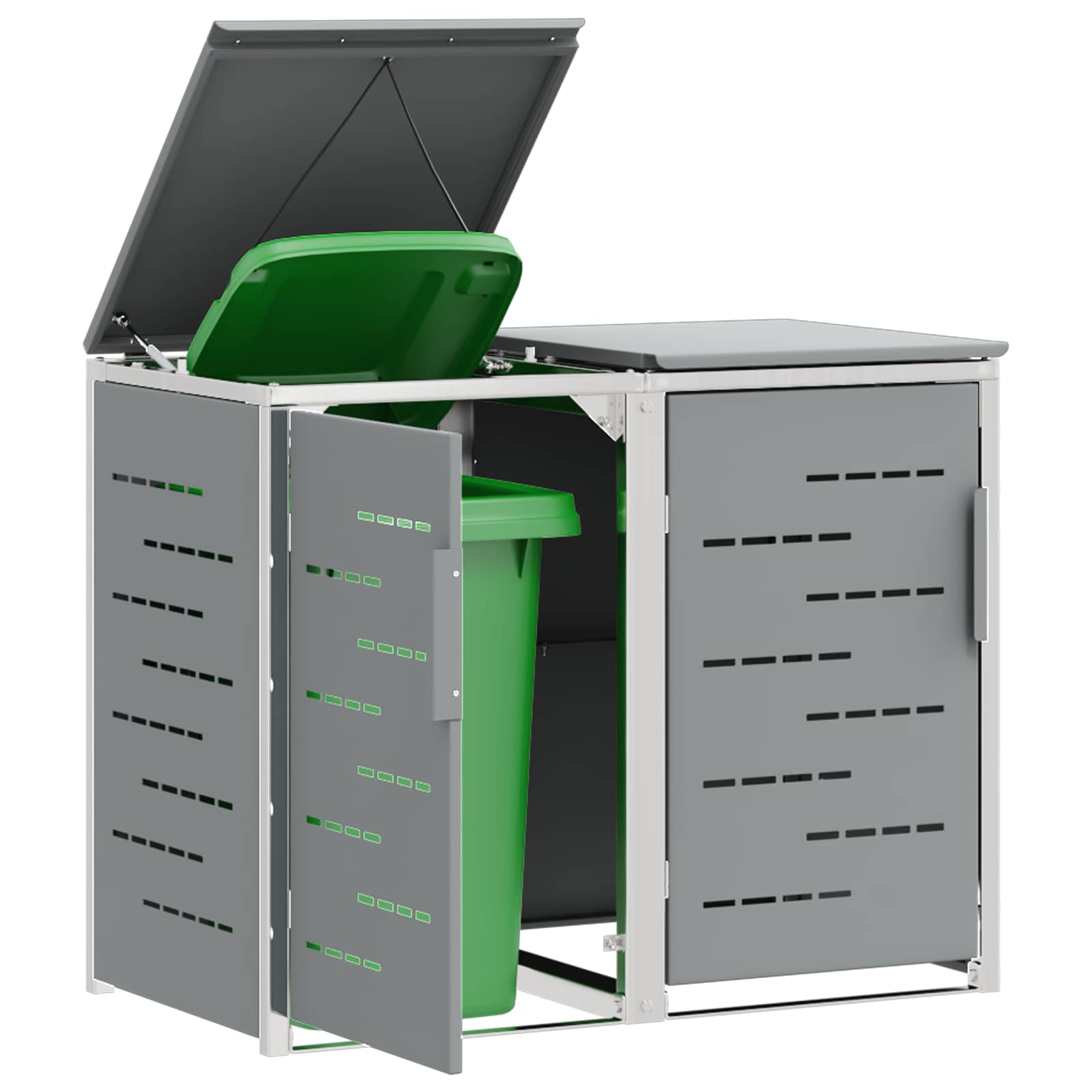 Stoccaggio contenitore a ruote for 2 Bins 240L Acciaio Inox