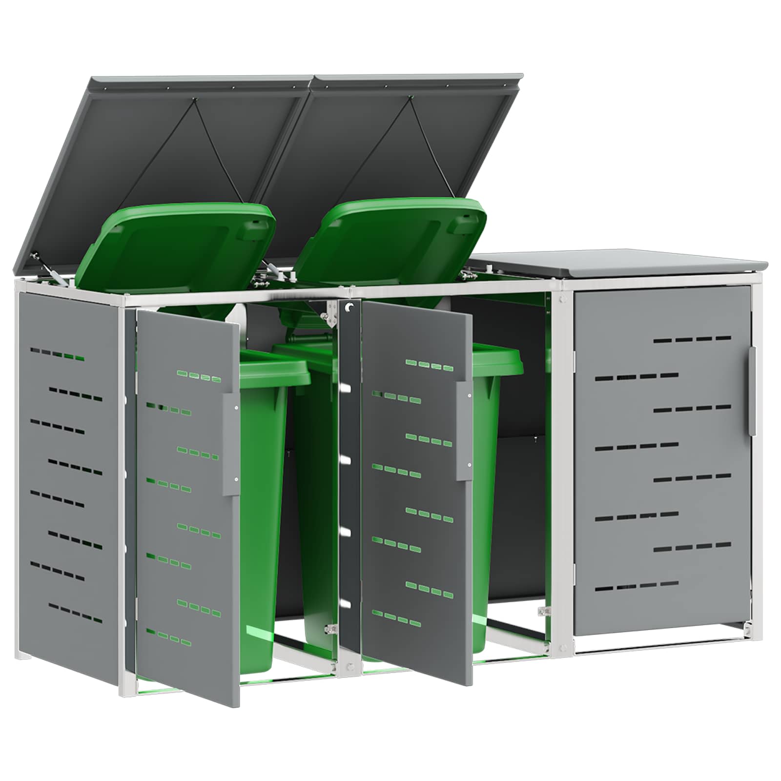 Stoccaggio contenitore a ruote Acciaio Inox Grigio