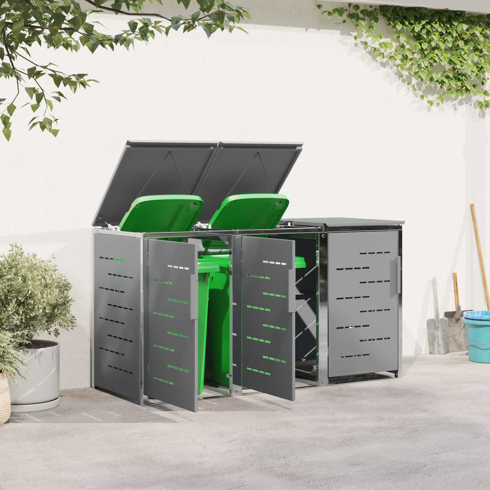 Stoccaggio contenitore a ruote Acciaio Inox Grigio