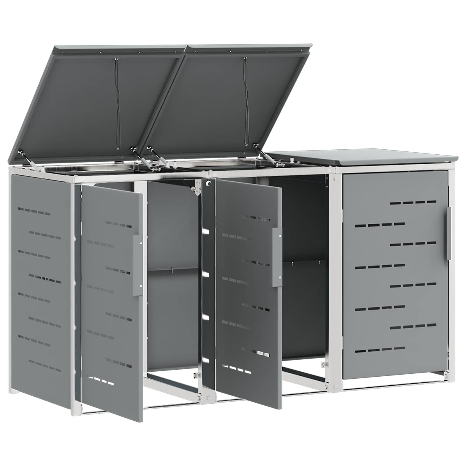 Stoccaggio contenitore a ruote Acciaio Inox Grigio