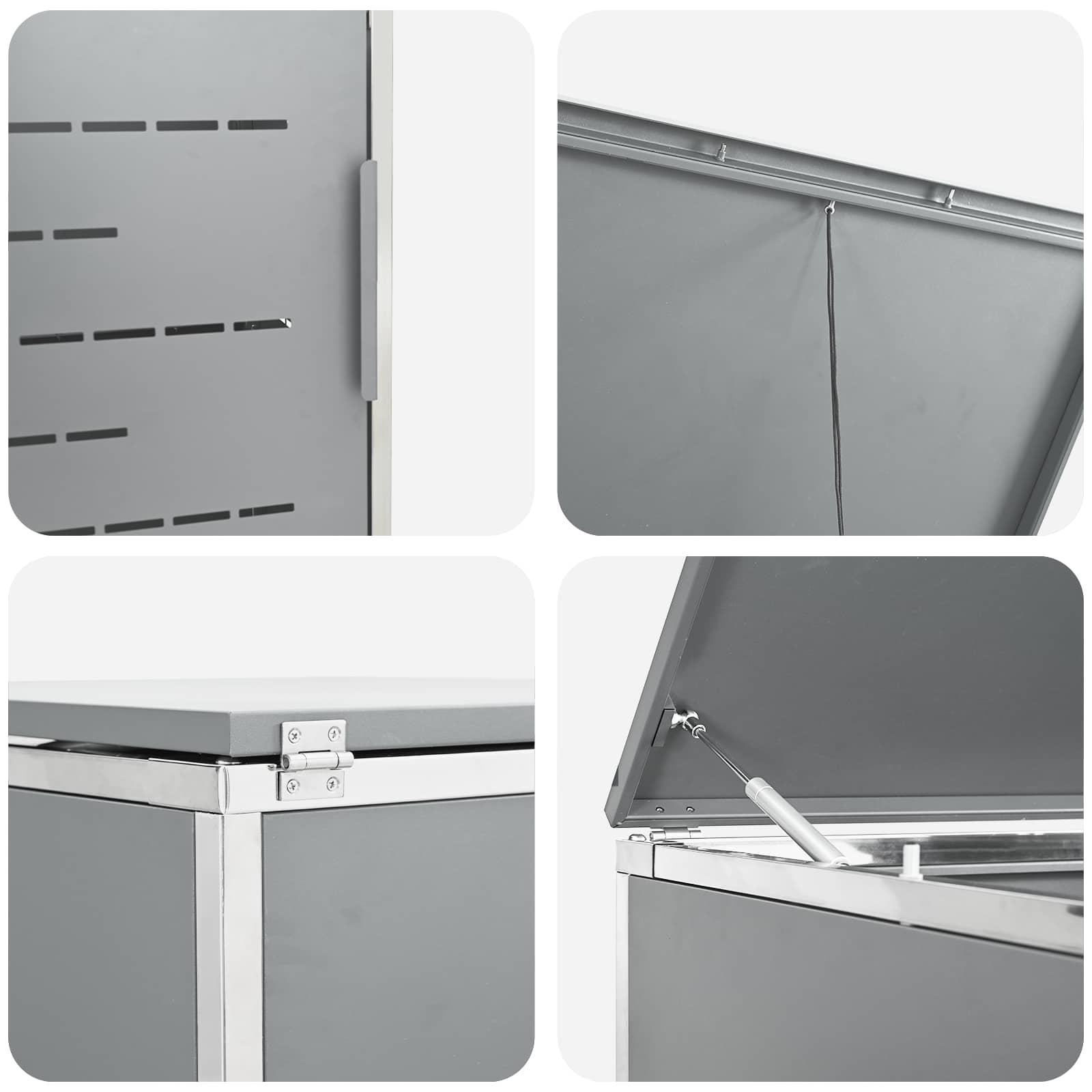 Stoccaggio contenitore a ruote for 4 Bins 240L Acciaio Inox