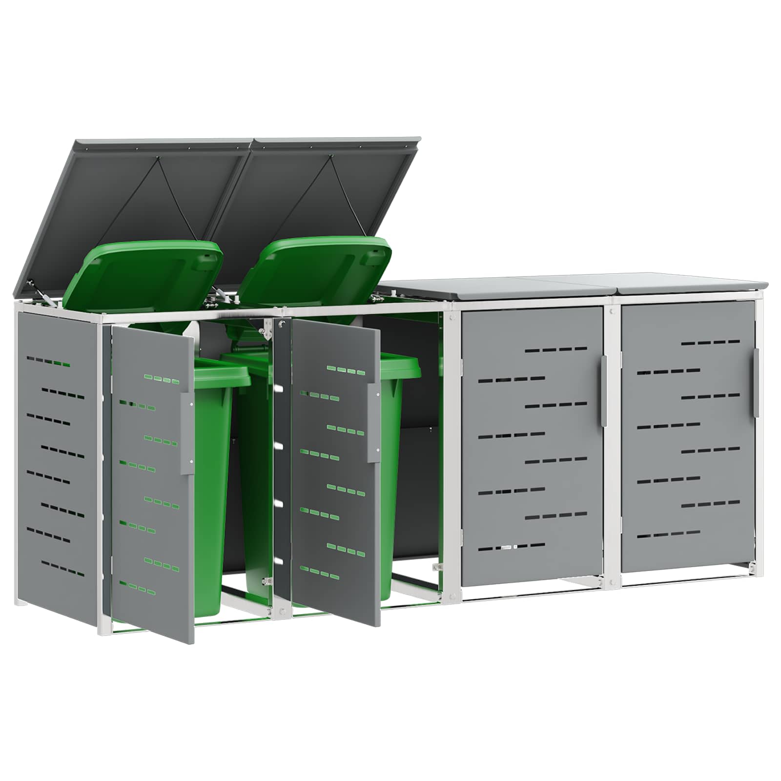 Stoccaggio contenitore a ruote for 4 Bins 240L Acciaio Inox