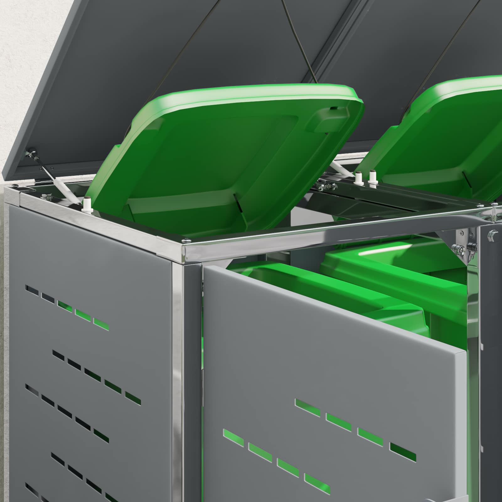 Stoccaggio contenitore a ruote for 4 Bins 240L Acciaio Inox