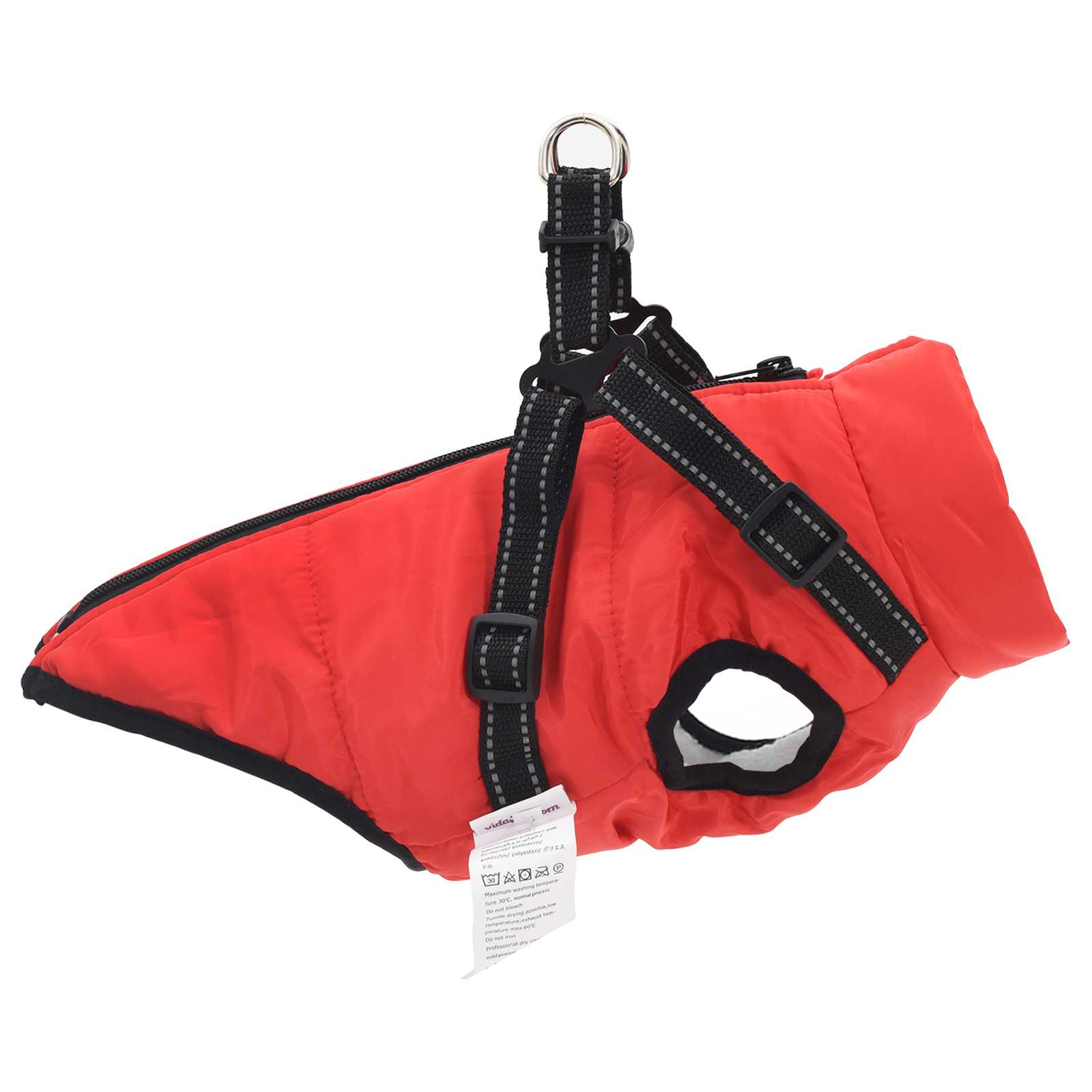 Cappotto per Cani Rosso L40 Pile e Poliestere