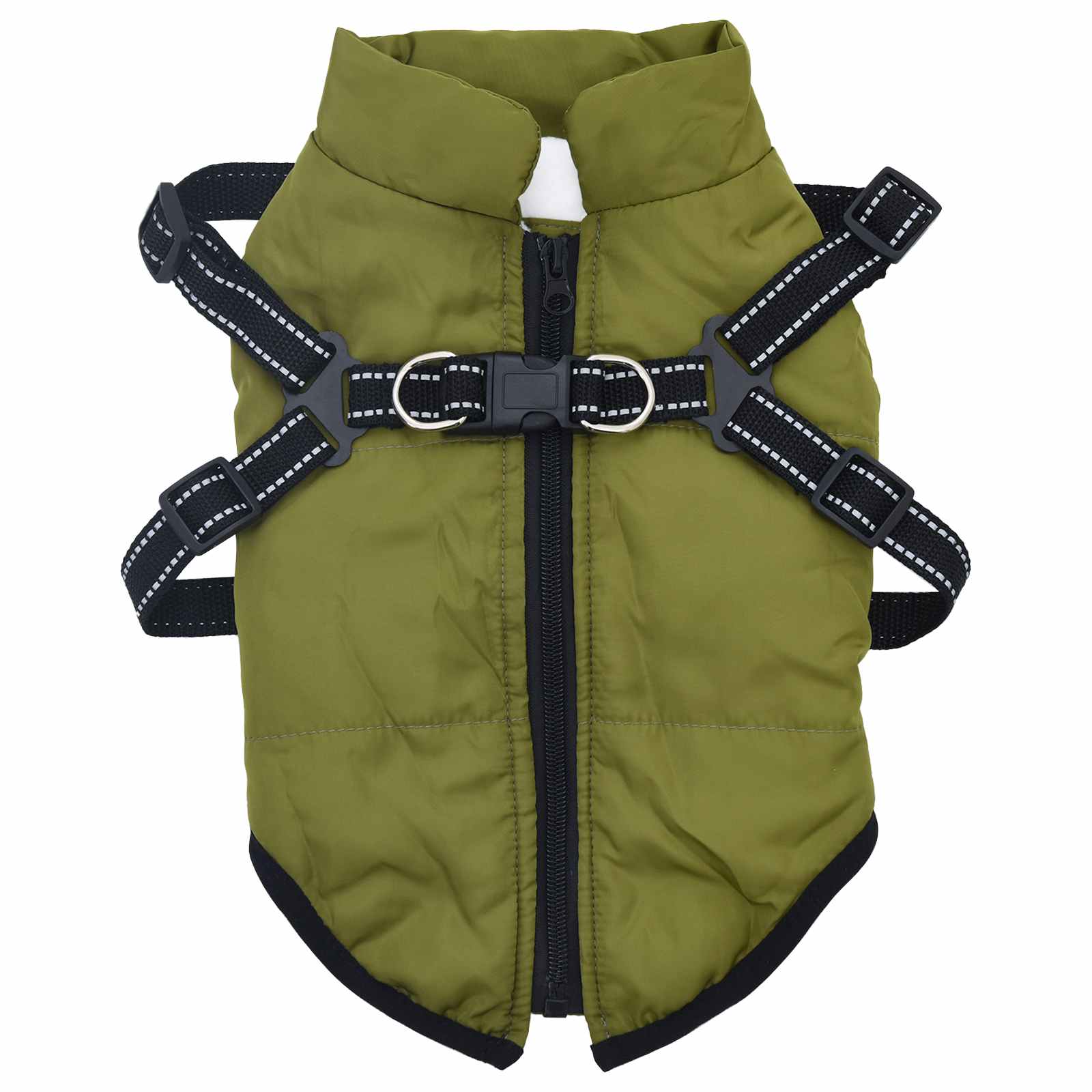 Cappotto per Cani Verde militare L28 Pile e Poliestere