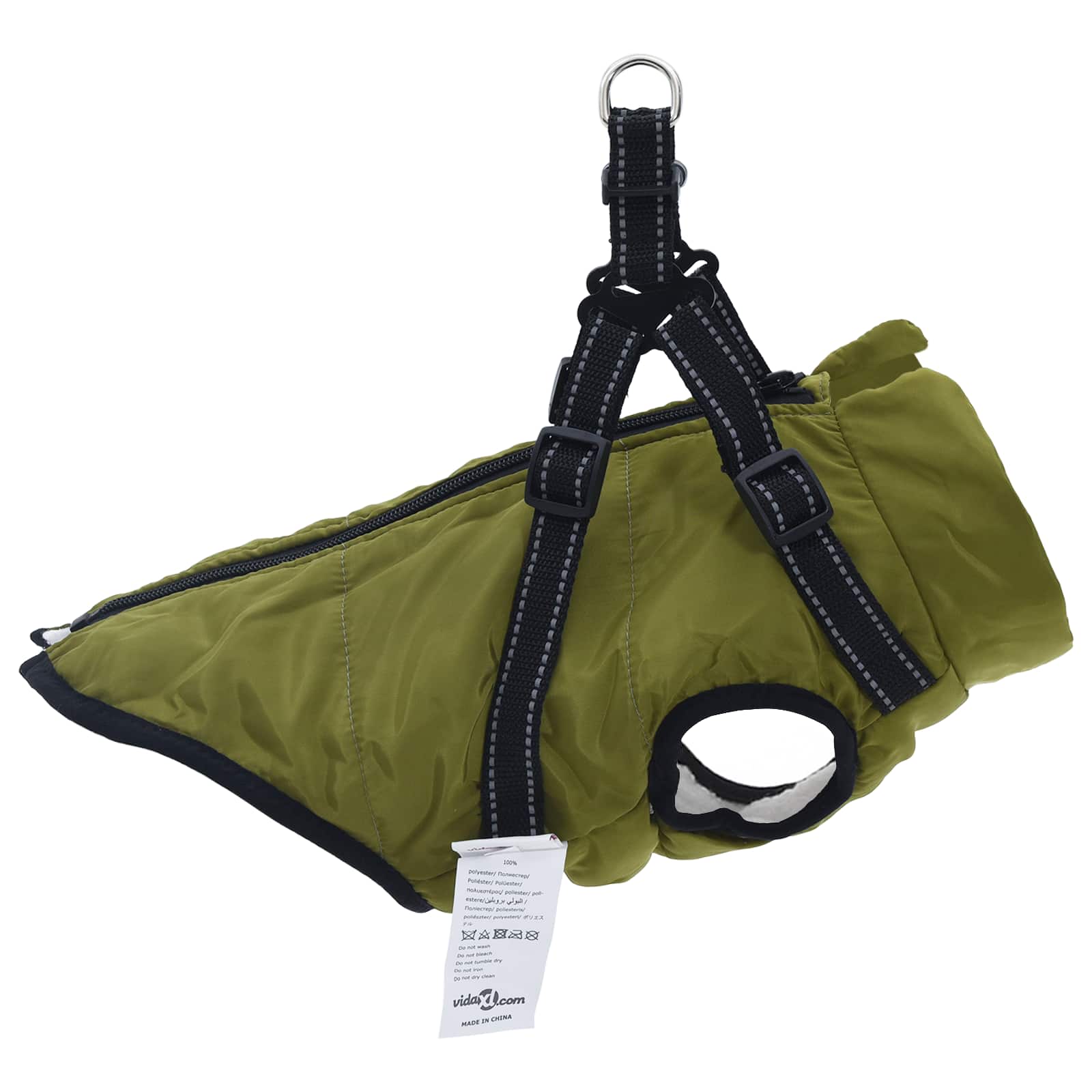 Cappotto per Cani Verde militare L28 Pile e Poliestere