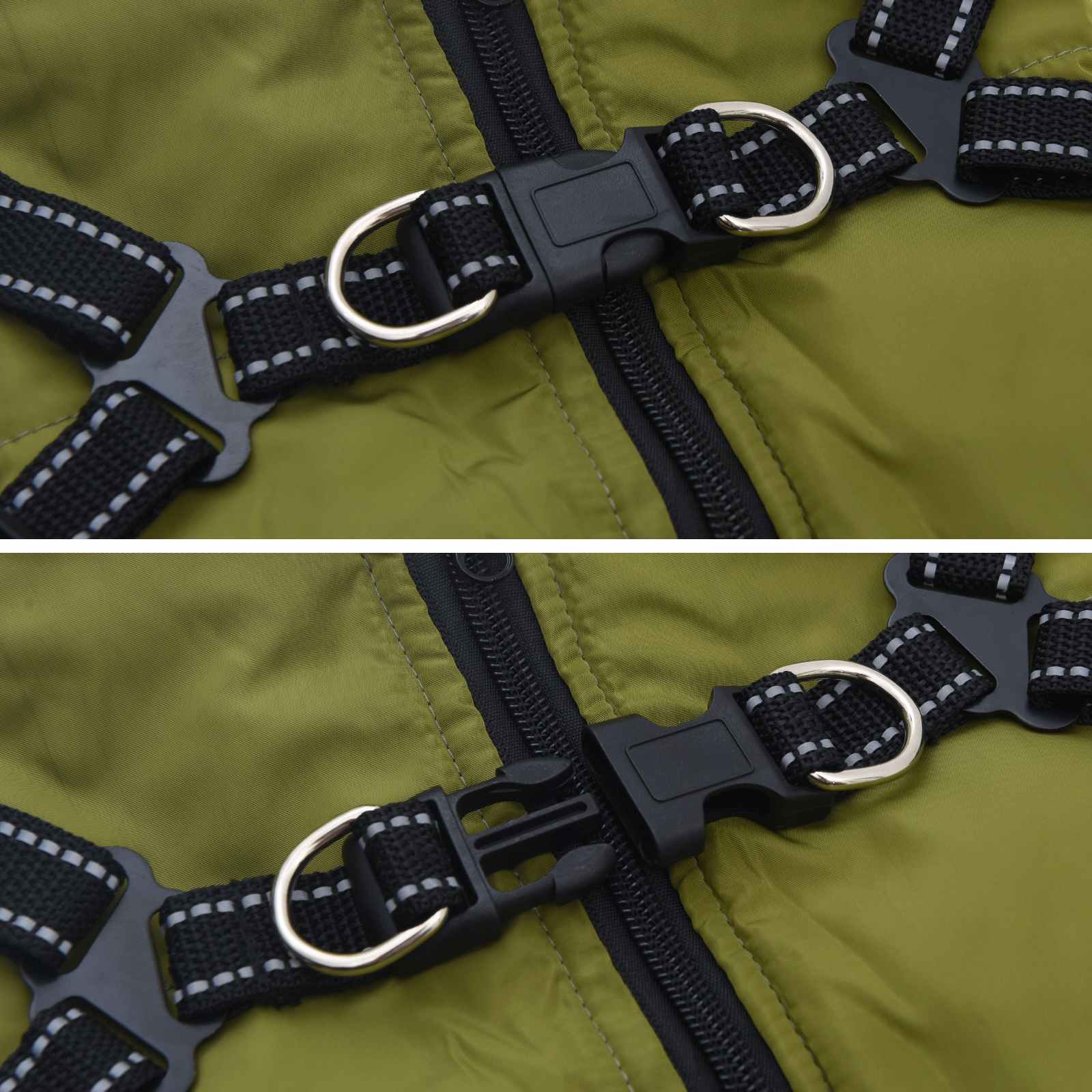 Cappotto per Cani Verde militare L28 Pile e Poliestere