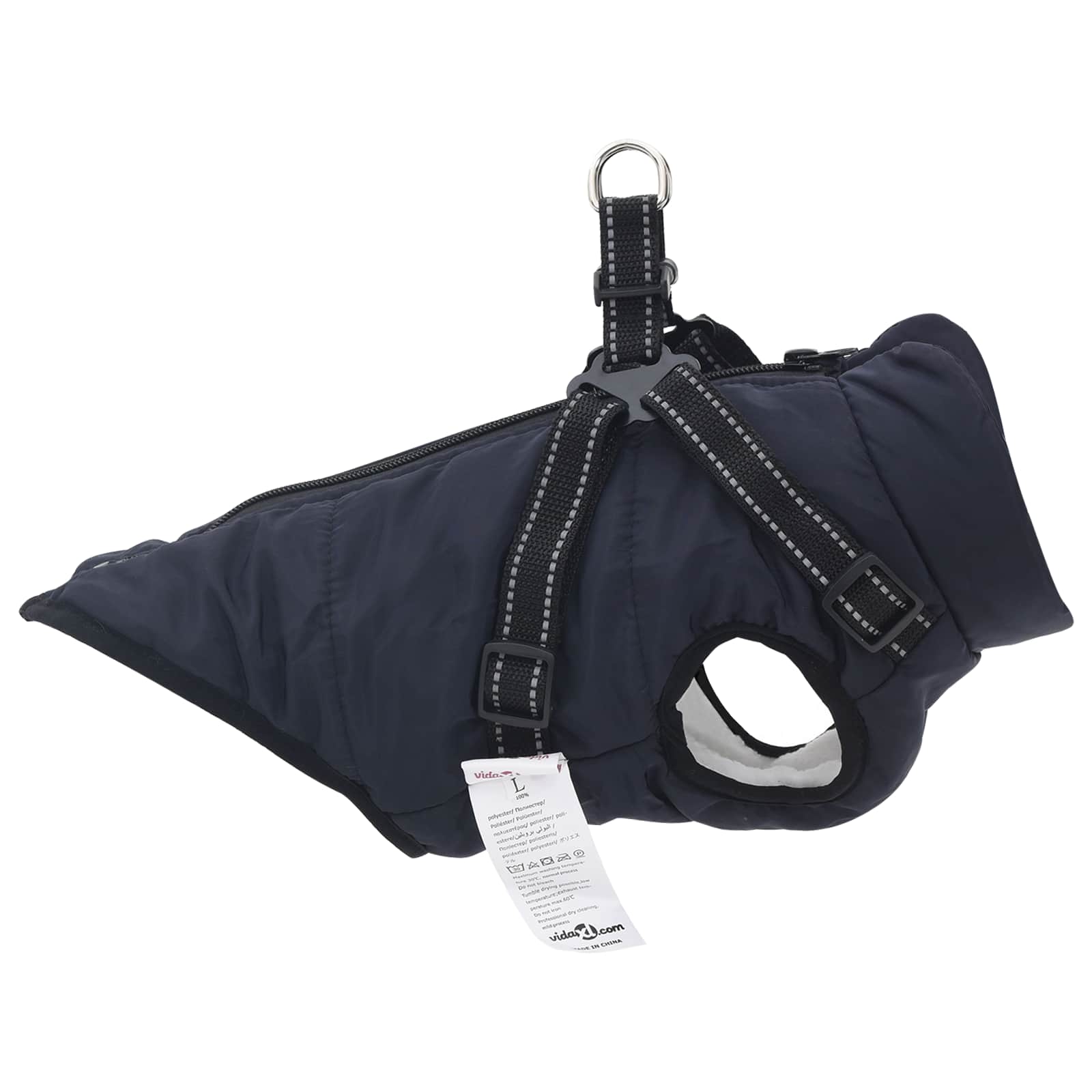 Cappotto per Cani Blu navy L32 Pile e Poliestere