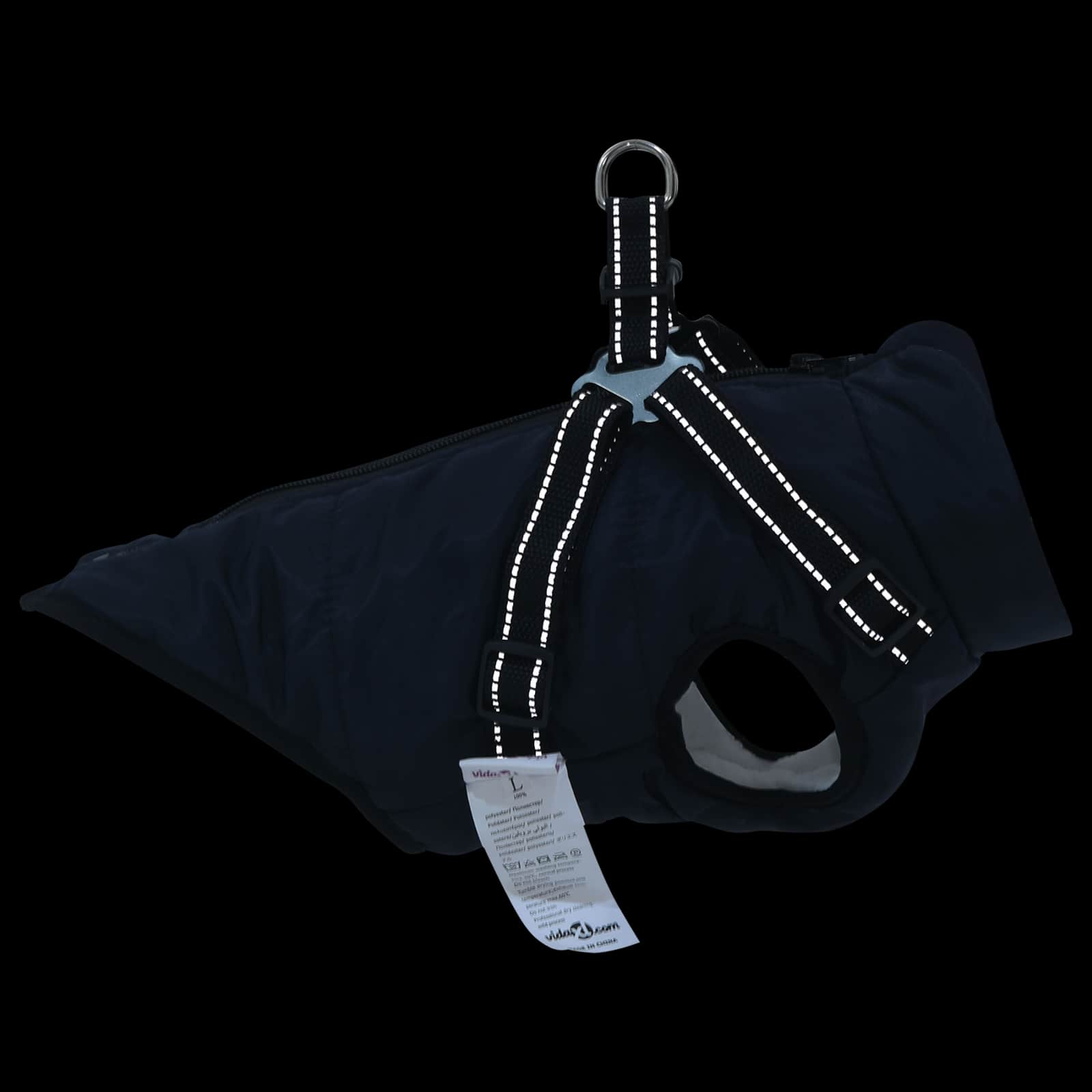 Cappotto per Cani Blu navy L32 Pile e Poliestere