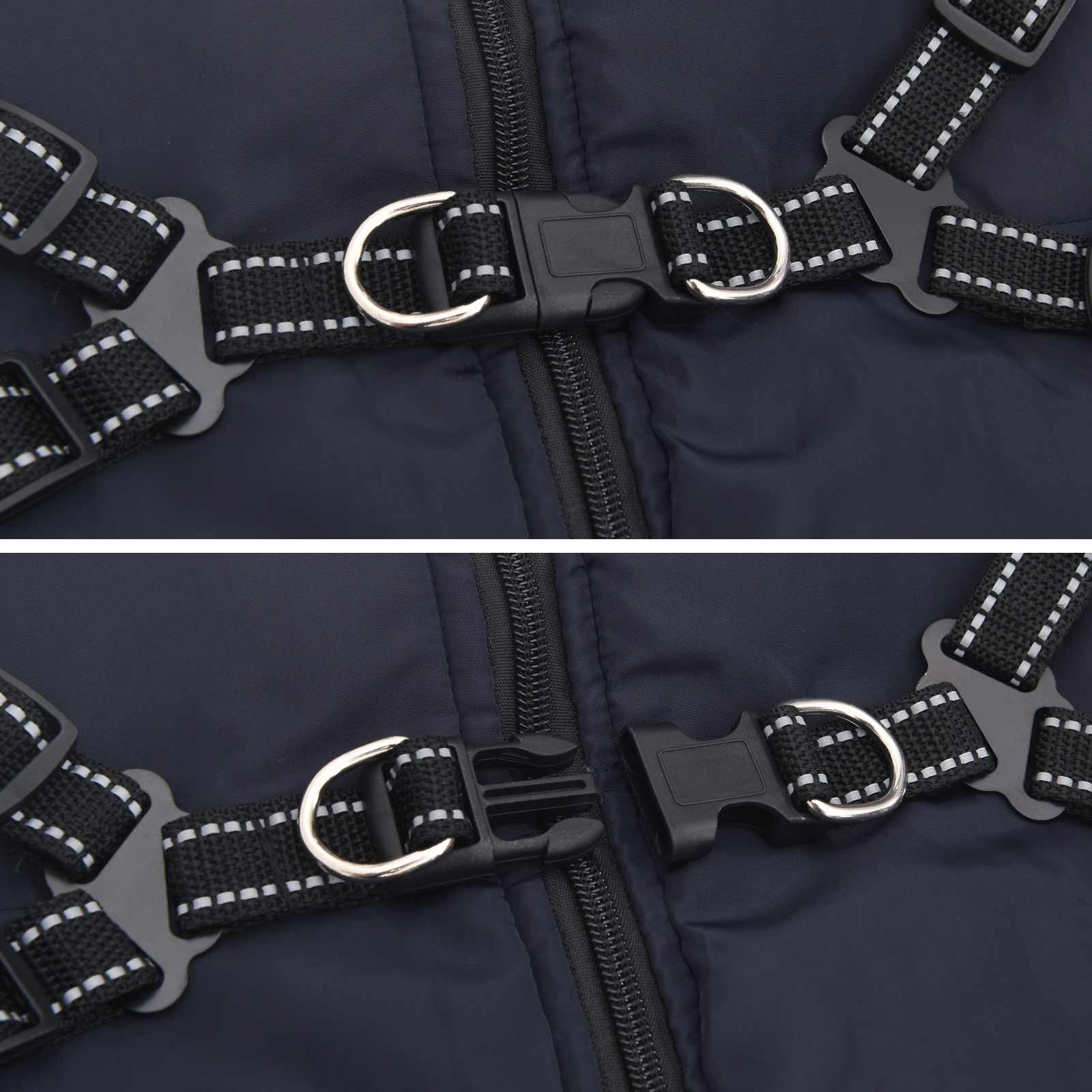Cappotto per Cani Blu navy L48 Pile e Poliestere