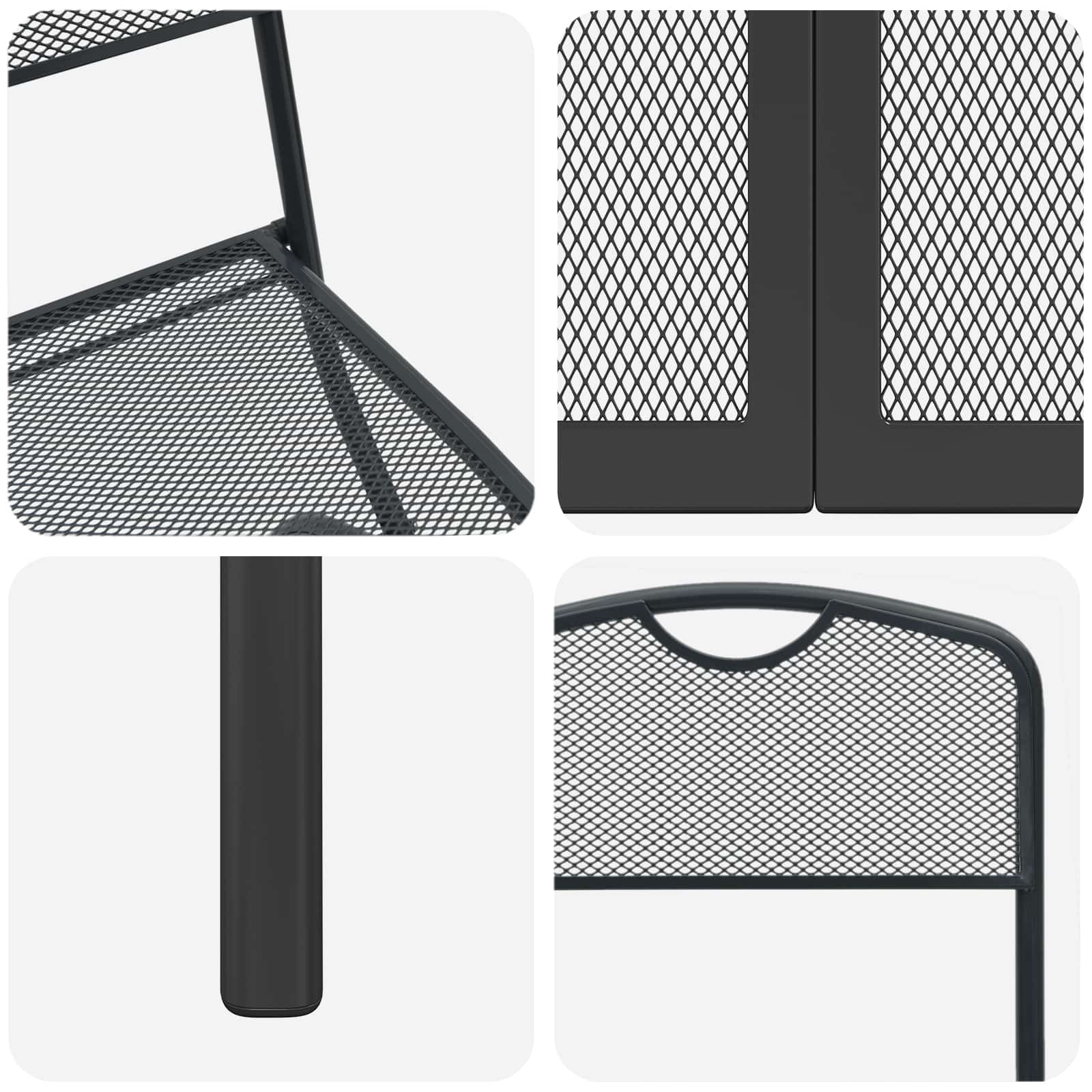 Set di Mobili da Esterno 7 pz Antracite Ferro e Acciaio