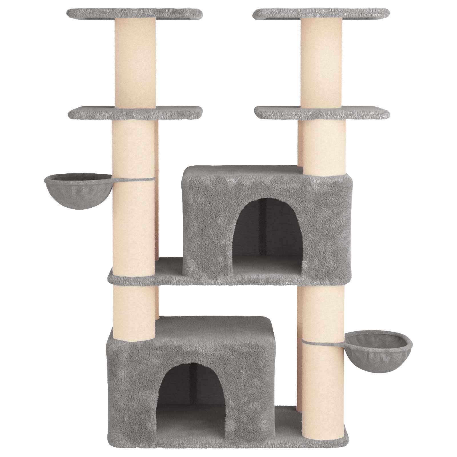 Albero per gatti con pali per graffiare in sisal Grigio Chiaro