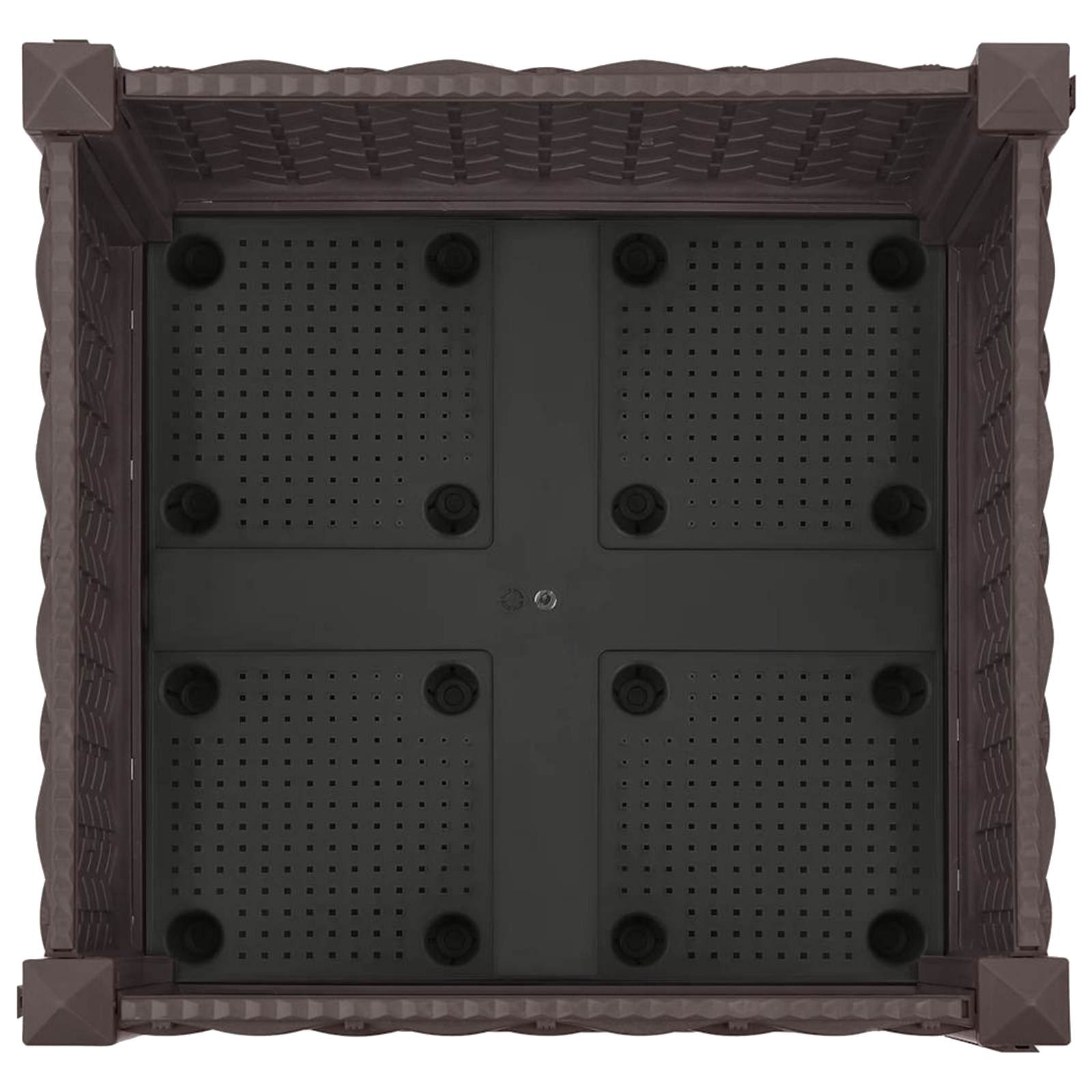 Vaso da Giardino con Ruote Marrone 40 x 40 x 29 cm PP