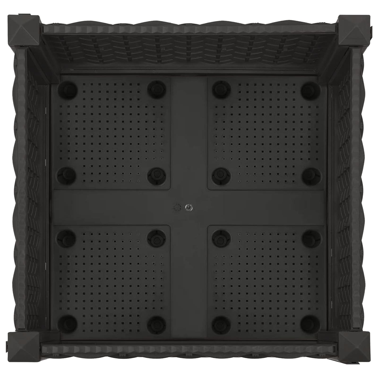 Vaso da Giardino con Ruote Nero 40 x 40 x 29 cm PP