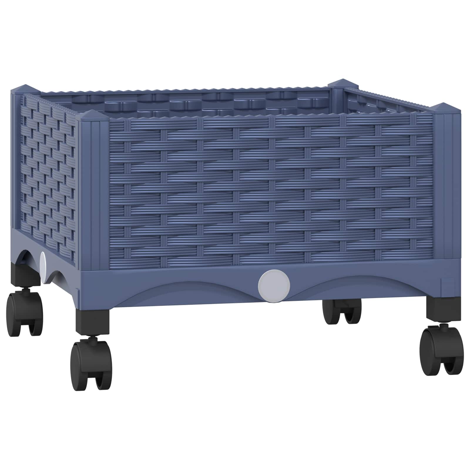 Vaso da Giardino con Ruote Blu Grigio 40 x 40 x 33 cm PP