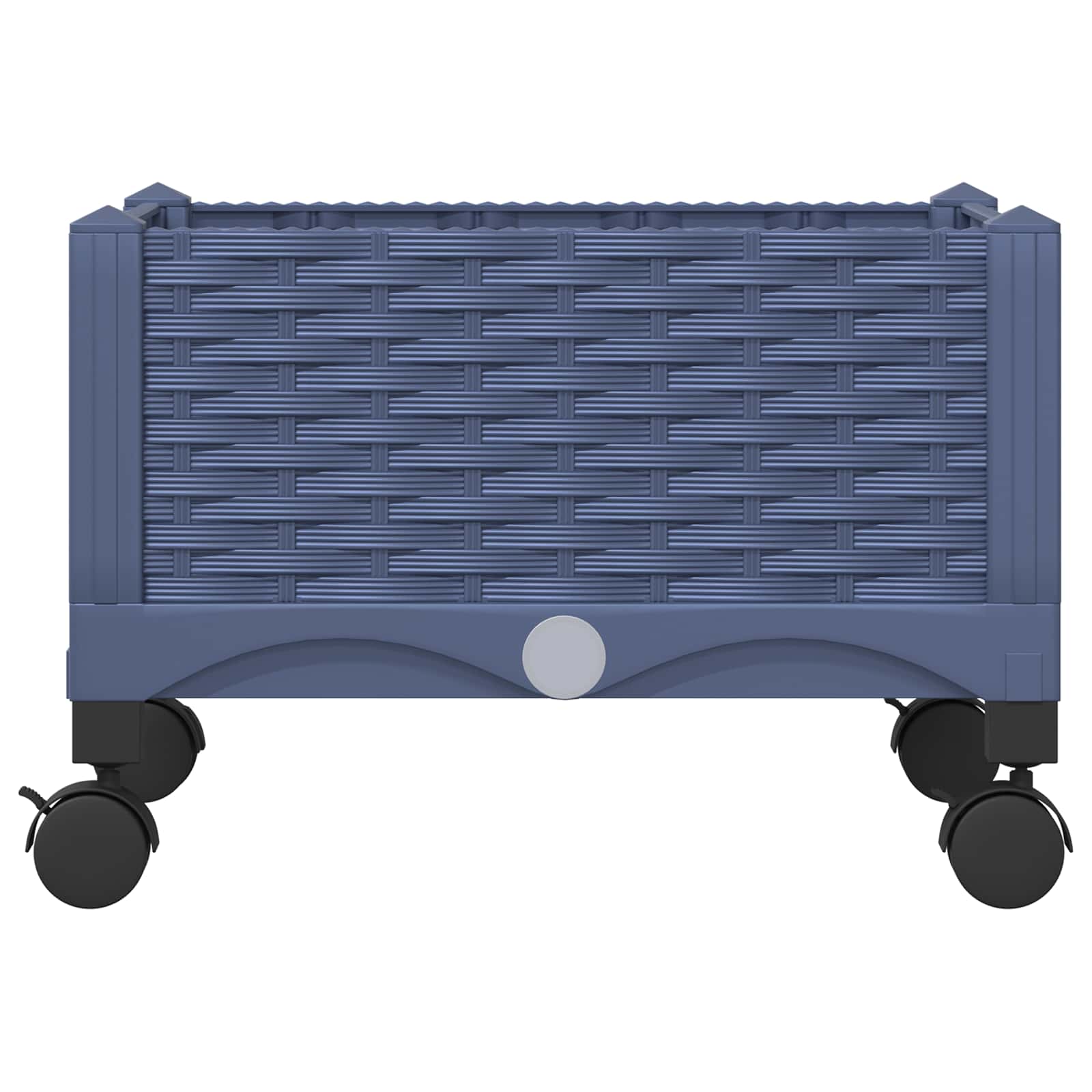 Vaso da Giardino con Ruote Blu Grigio 40 x 40 x 33 cm PP
