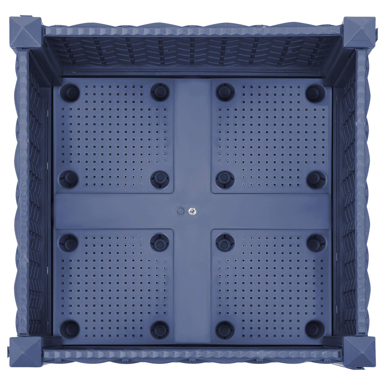 Vaso da Giardino con Ruote Blu Grigio 40 x 40 x 33 cm PP