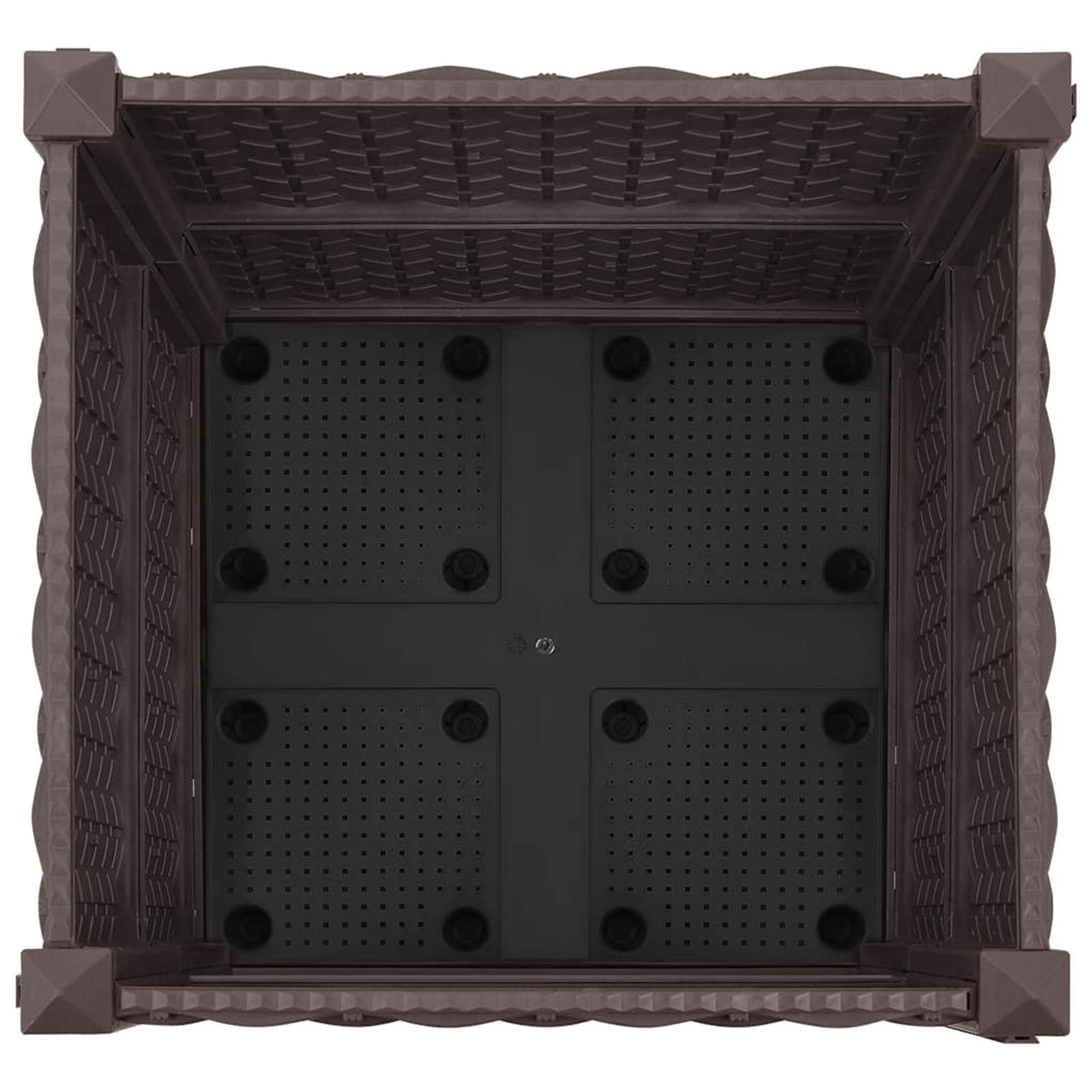 Vaso da Giardino con Ruote Marrone 40 x 40 x 44 cm PP