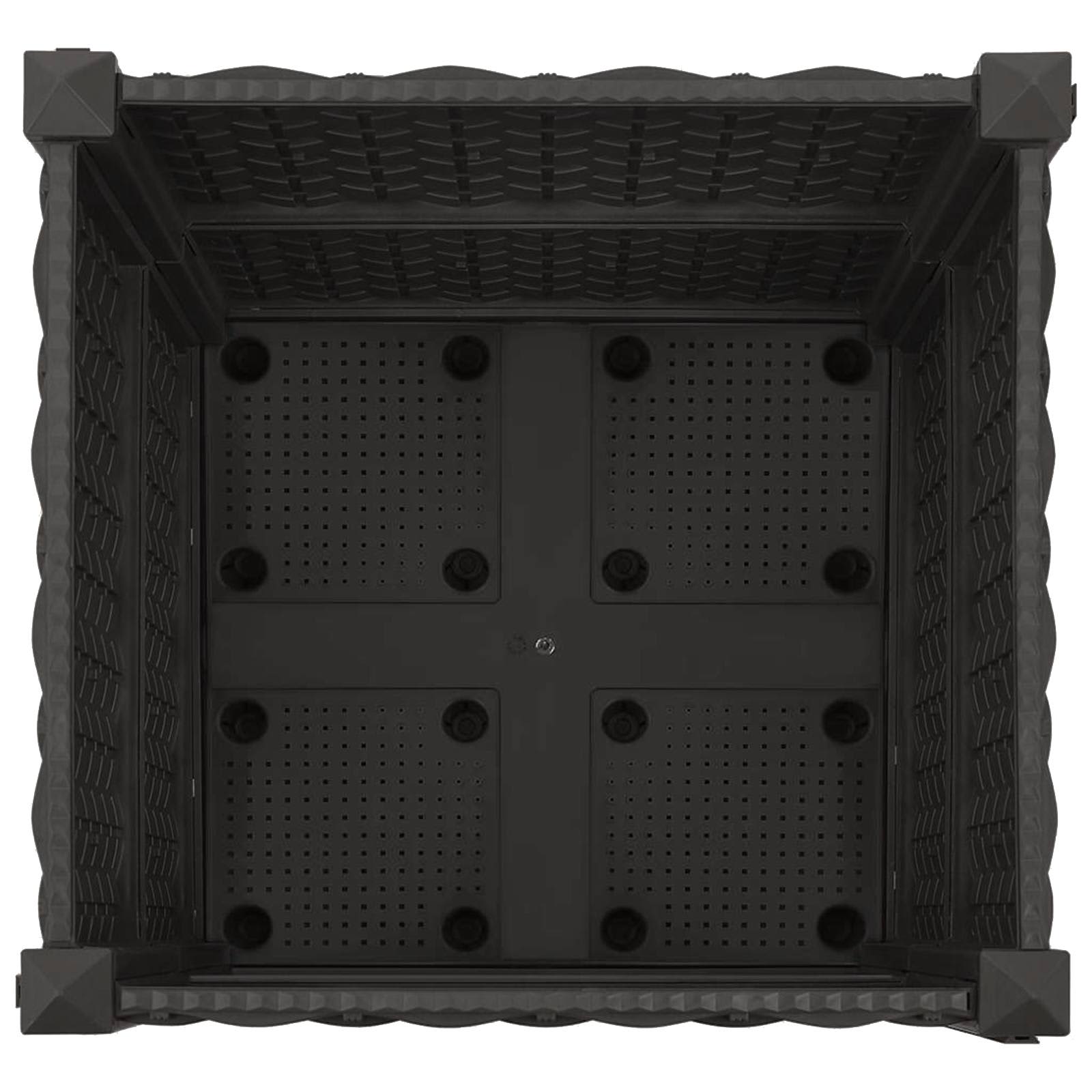 Vaso da Giardino con Ruote Nero 40 x 40 x 44 cm PP